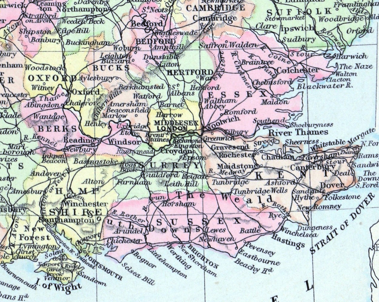 1886 Johnson Map England Wales London Oxford Liverpool Great Britain Cardif UK