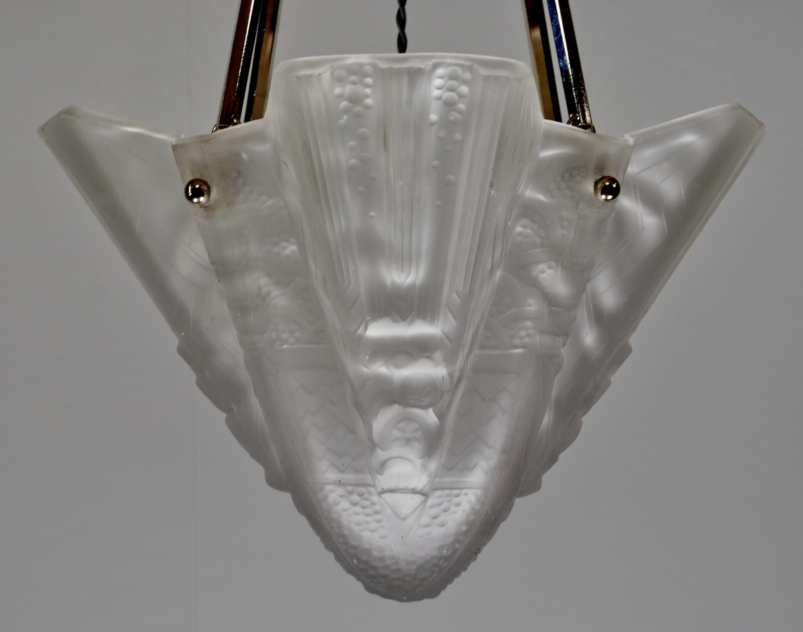MULLER FRERES : RARE FRENCH ART DECO CHANDELIER ….. lustre pendant lamp France