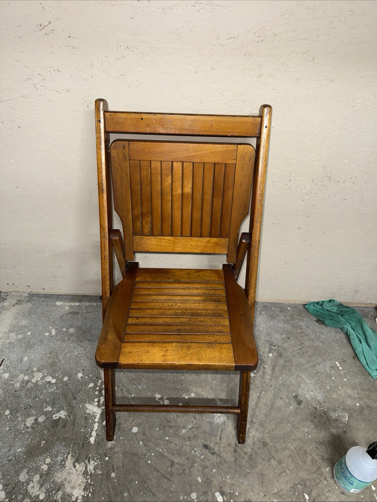 Antique Wooden Folding Chair Paris Mfg Co No 30 Mission Arts & Crafts Slat Back