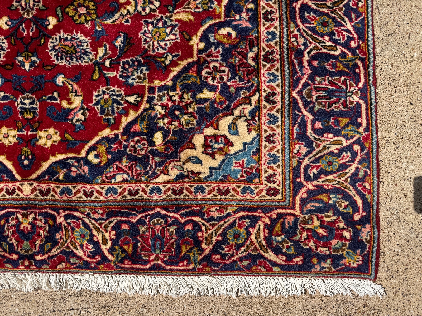 5×8 RED VINTAGE ORIENTAL RUG hand-knotted fine handmade small navy blue wool 5×7