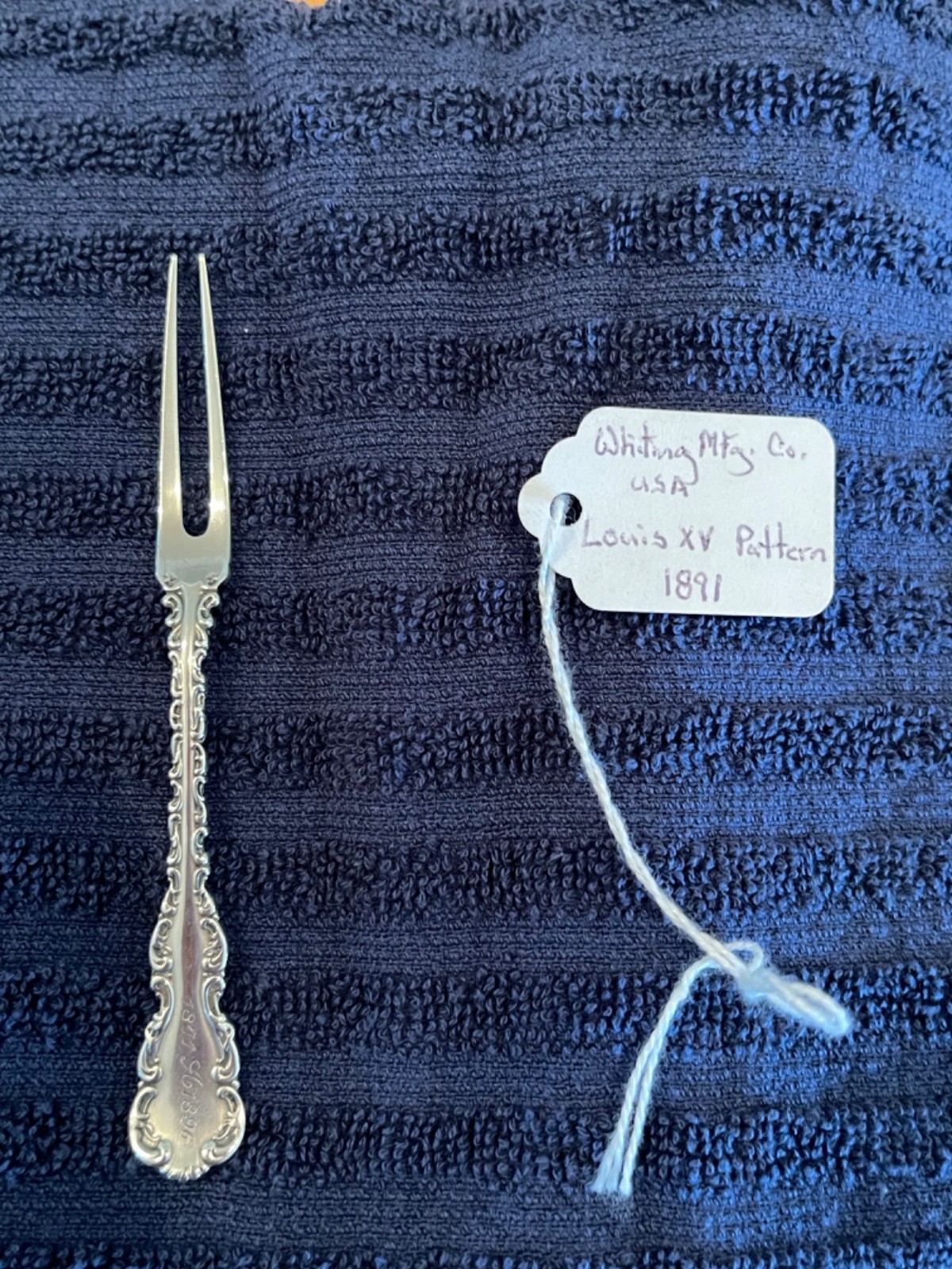 Whiting Sterling Silver Louis XV 1891 Berry Fork Date Mono 1871A1896 – 11 Grams