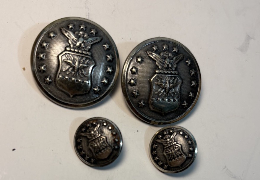 Antique Waterbury Button Co Patriotic Uniform Button Set c1890–1915 (4)”