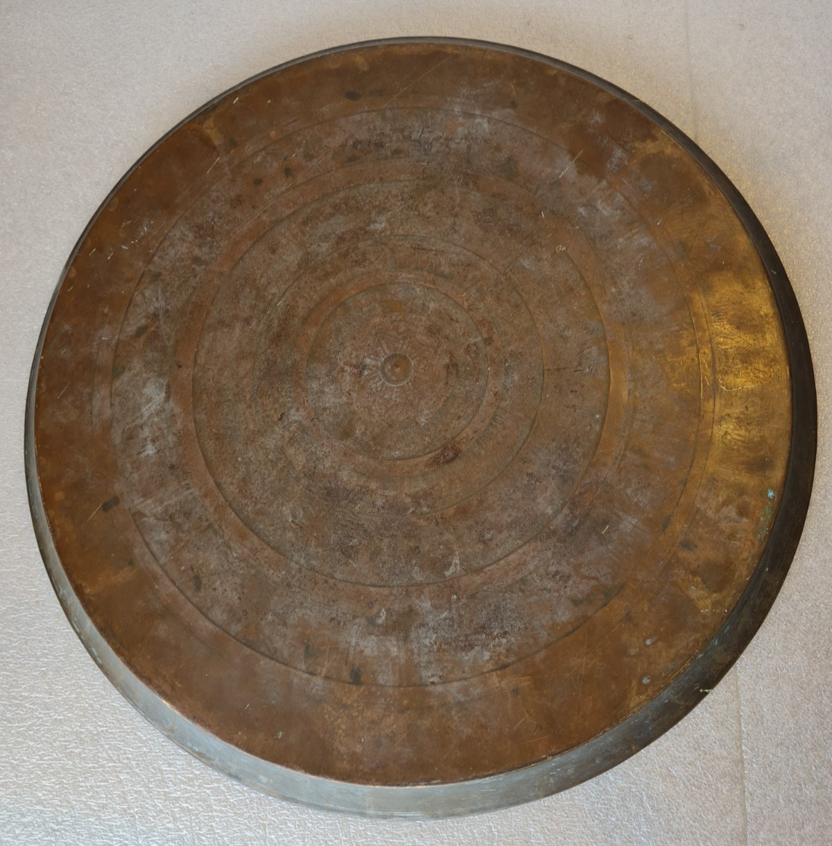 Large Antique Brass Tray, Table Top, Moorish Mughal India Middle East Islamic? 1