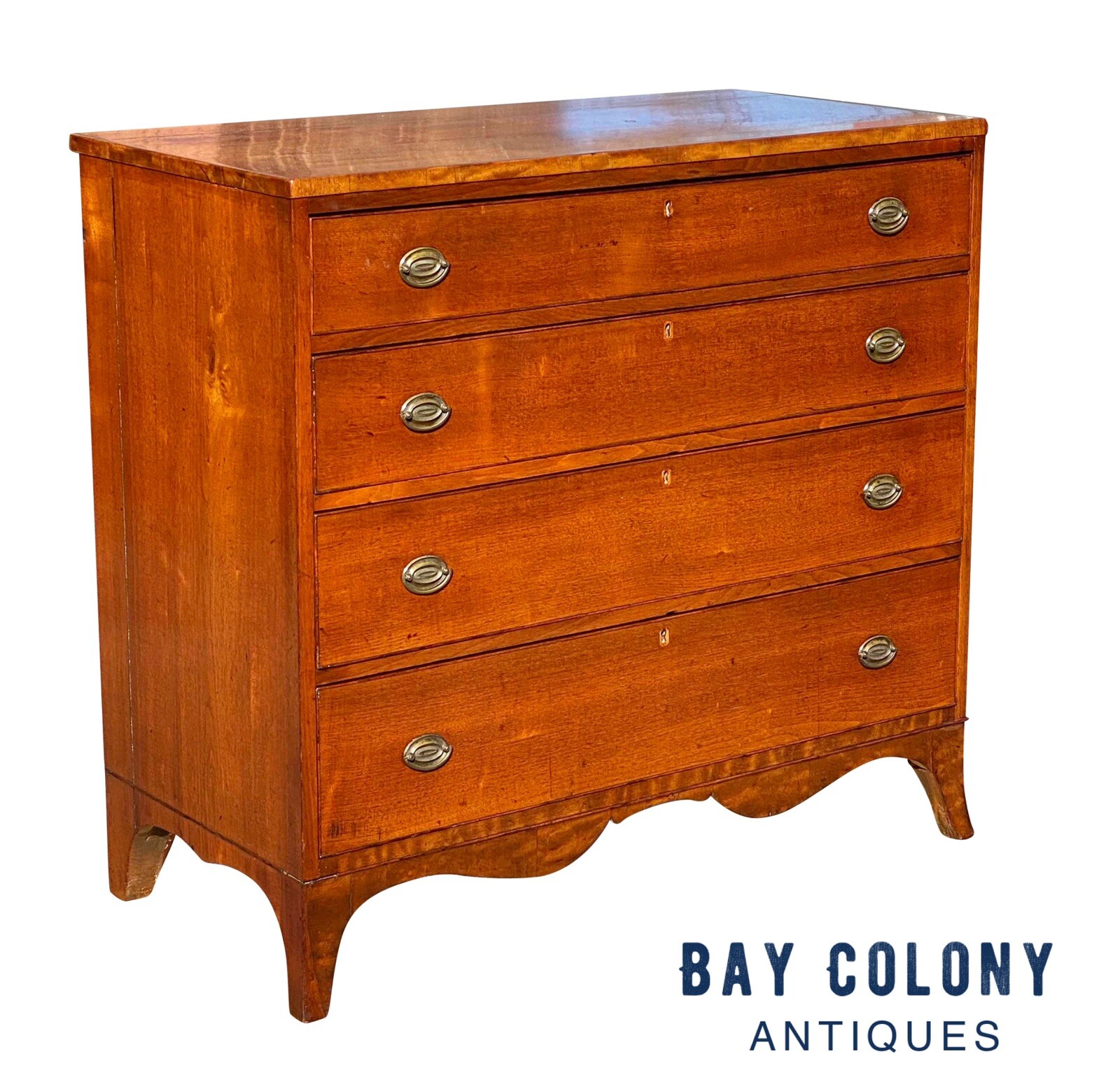 ANTIQUE SOUTHERN WALNUT HEPPLEWHITE CHEST OF DRAWERS / DRESSER