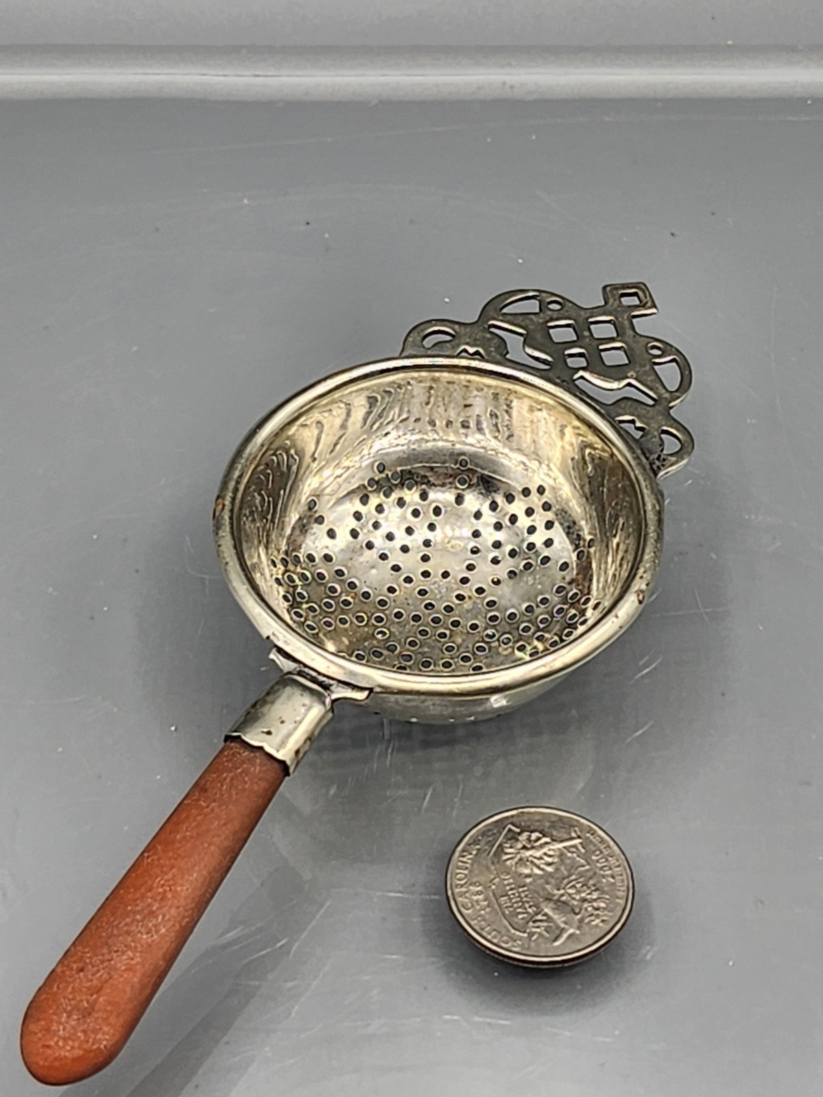 Vintage Tea Strainer W/bakelite Handle. Markings Made In England