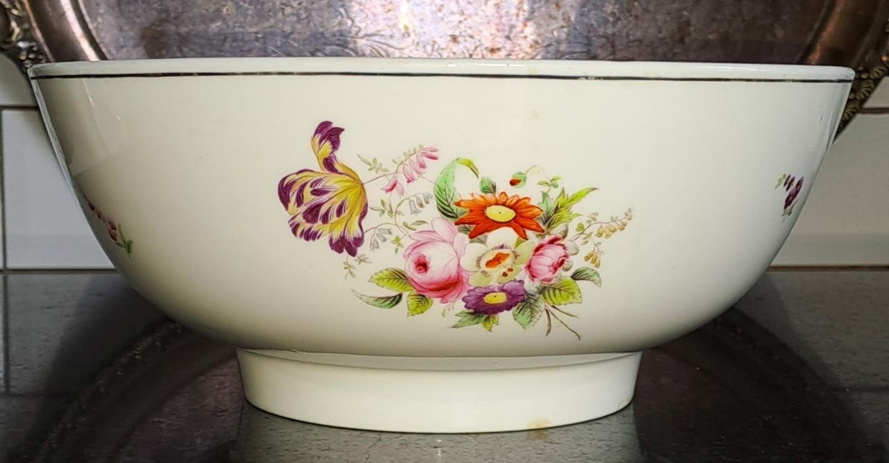 Rare Regency English John Rose at Coalport Large Porcelain Painted Bowl C 1800