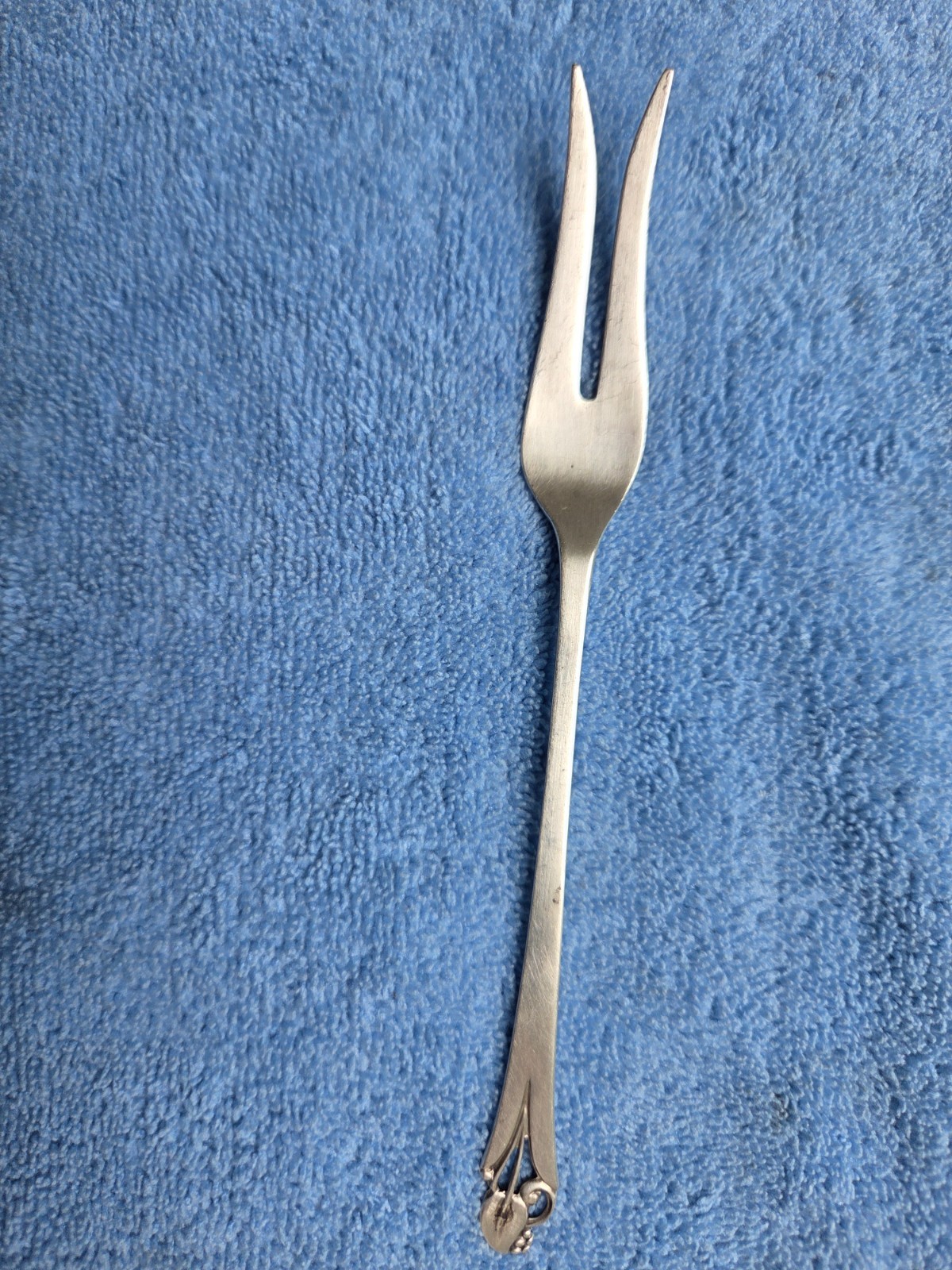 Woodlily by Frank Smith Flatware Sterling Silver Lemon Fork 2-Tine 5 1/4 “