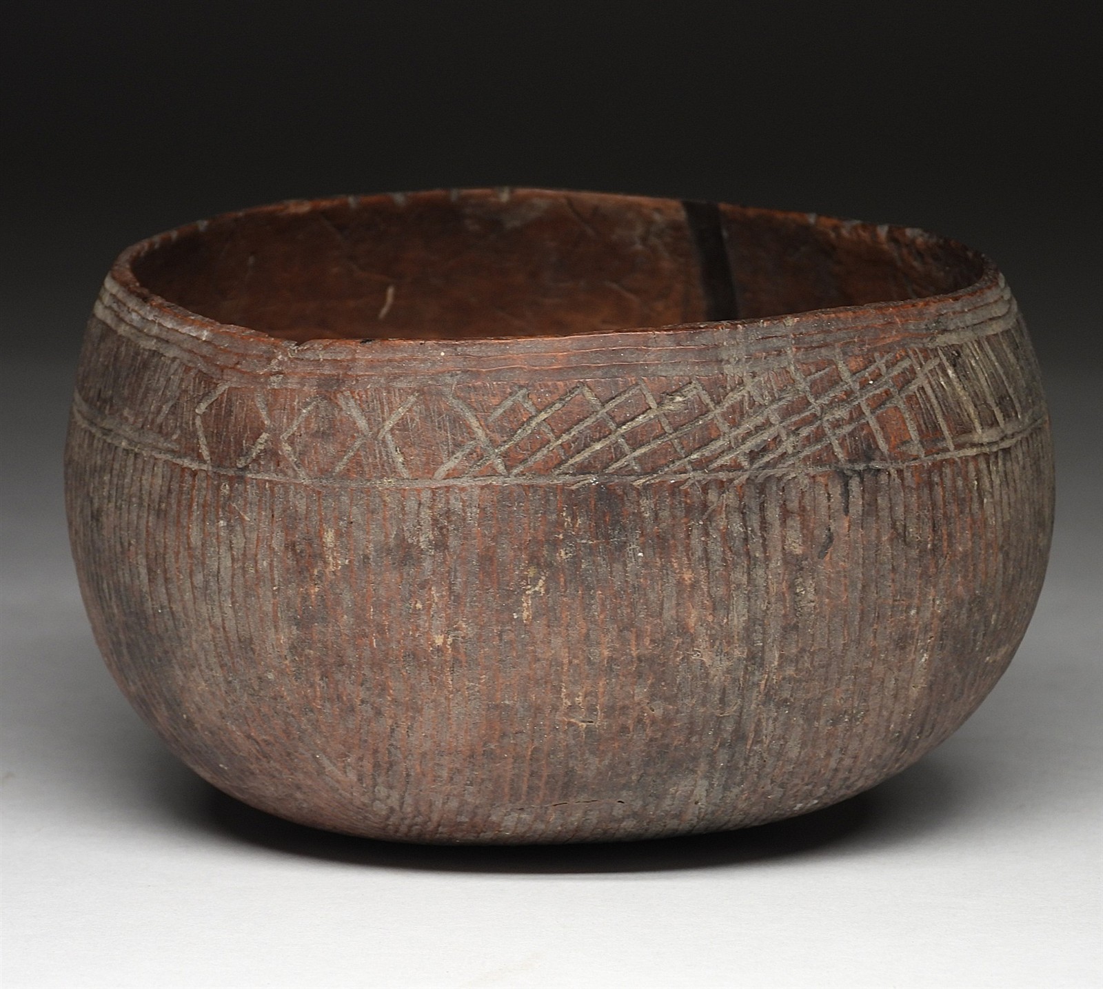 Oceanic Pacific Island Fijian Fiji Carved Coconut Ritual Bowl