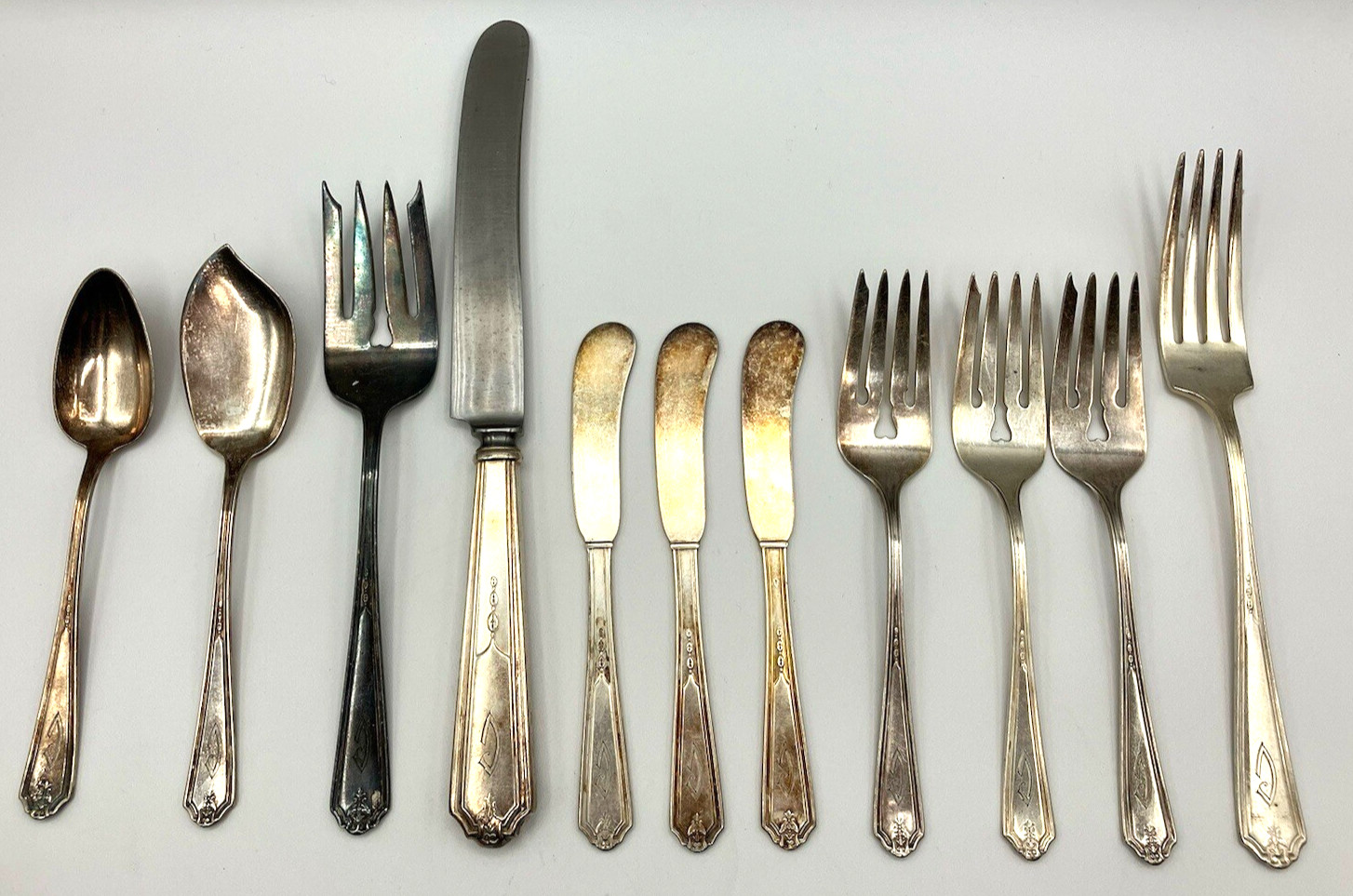 (11) Pcs GORHAM EP Silverplated Flatware VANITY FAIR c.1923 S Monogrammed “C”