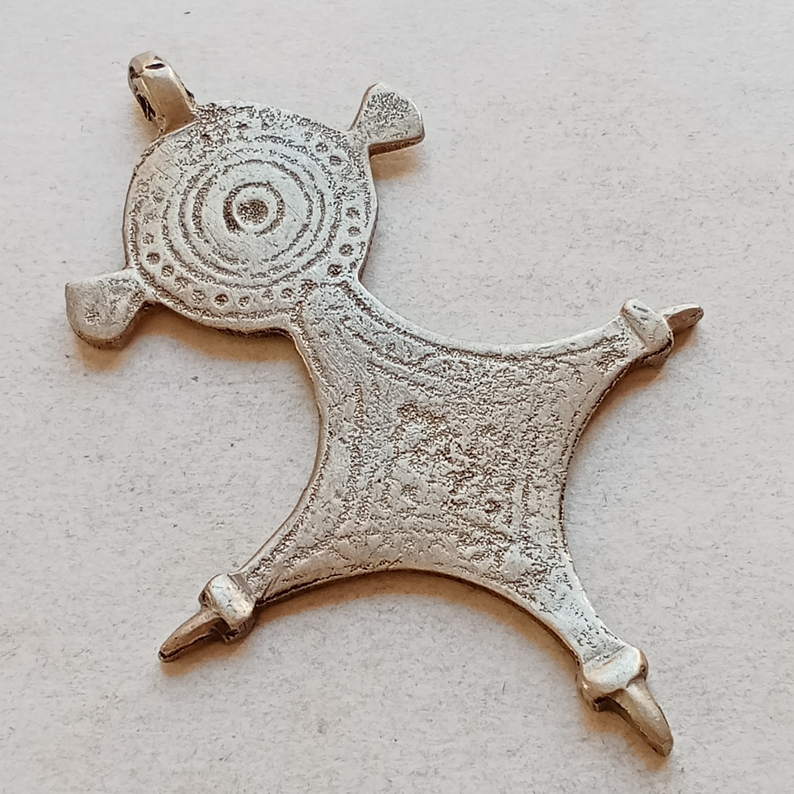 ANCIENT ROMAN/BYZANTINE SILVER CROSS AMULET ANTIQUE PENDANT WEARABLE NECKLACE