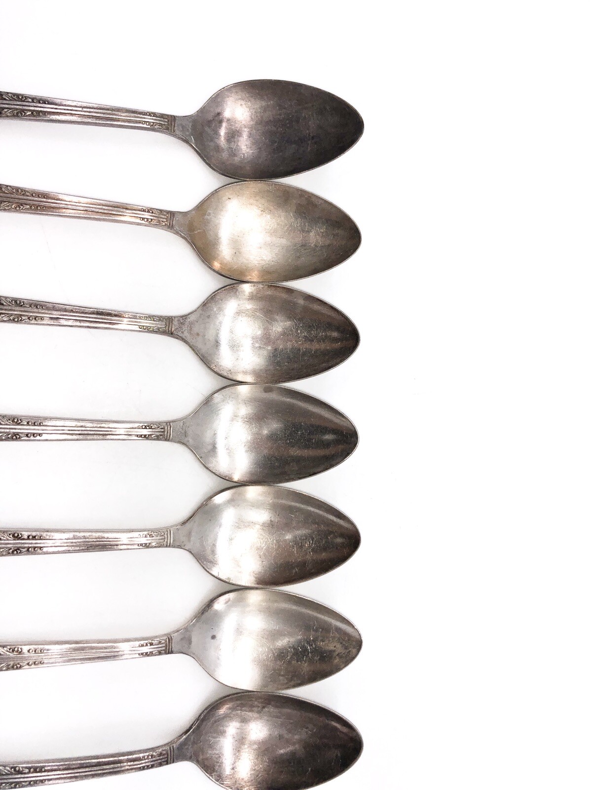 7 Oakleigh/Royal York Silver Plate Teaspoons Oneida Community 6″ Tudor Plate