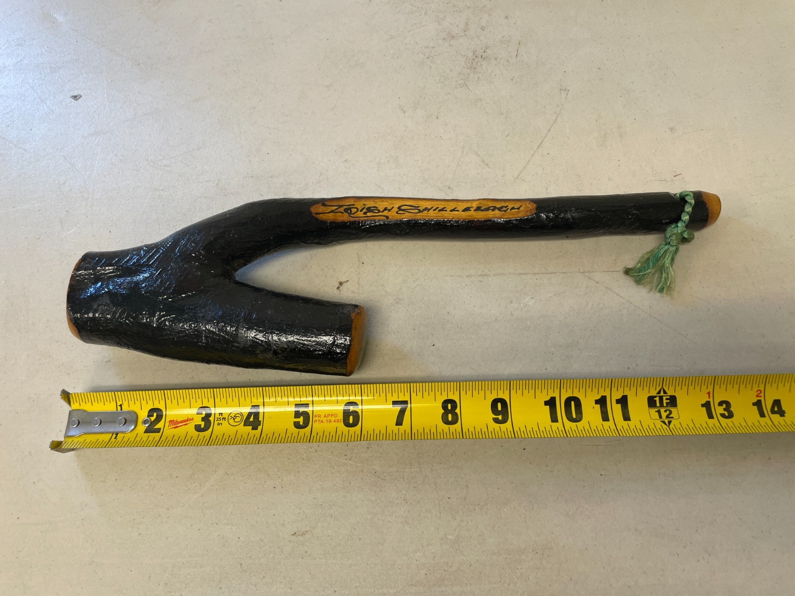 Antique Victorian (1890s) Miniature 12”/30cm Irish Glazed Blackthorn Shillelagh