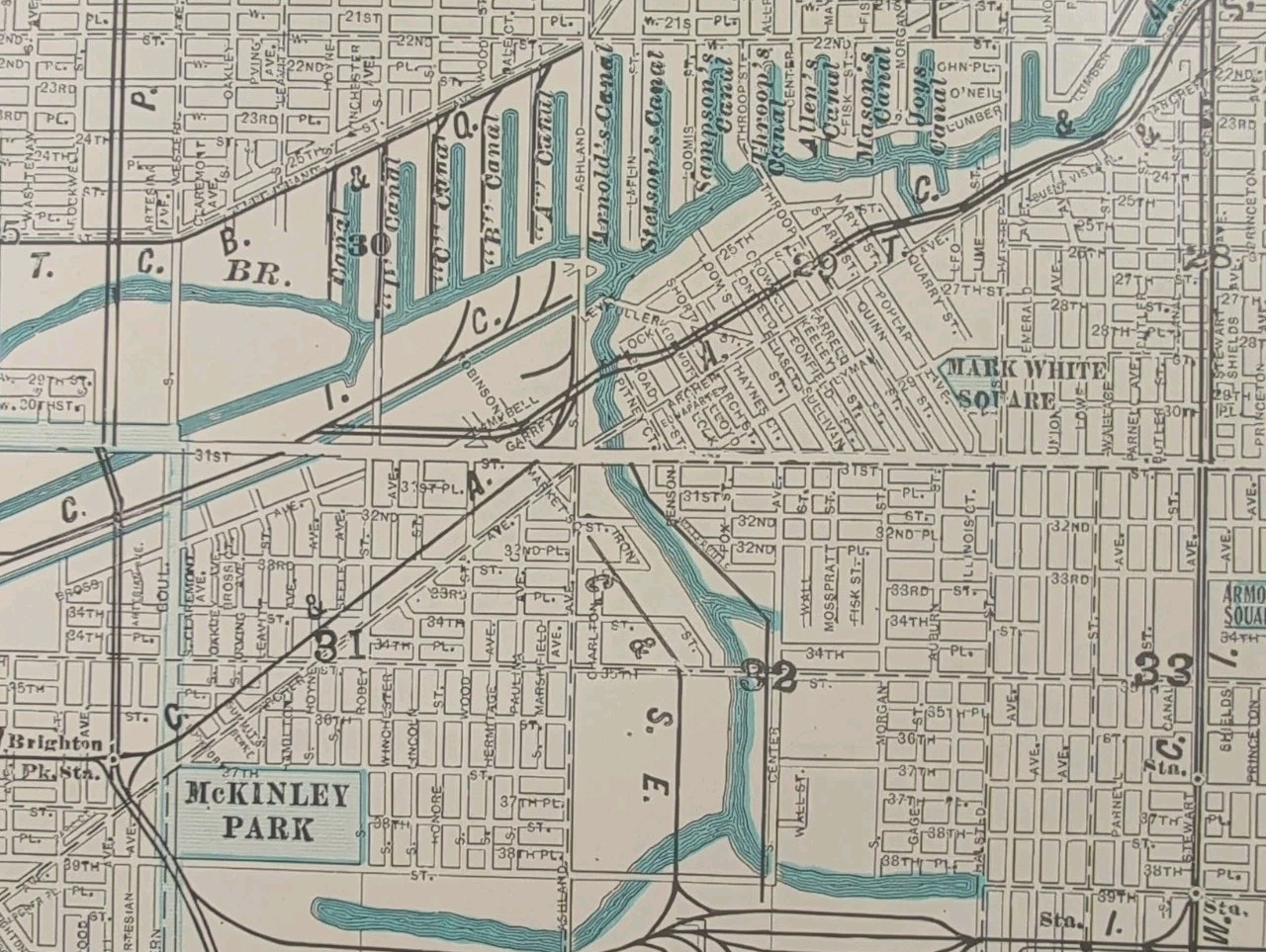 Vintage 1911 CHICAGO ILLINOIS Map 15″x22″ Old Antique Original HYDE PARK PULLMAN