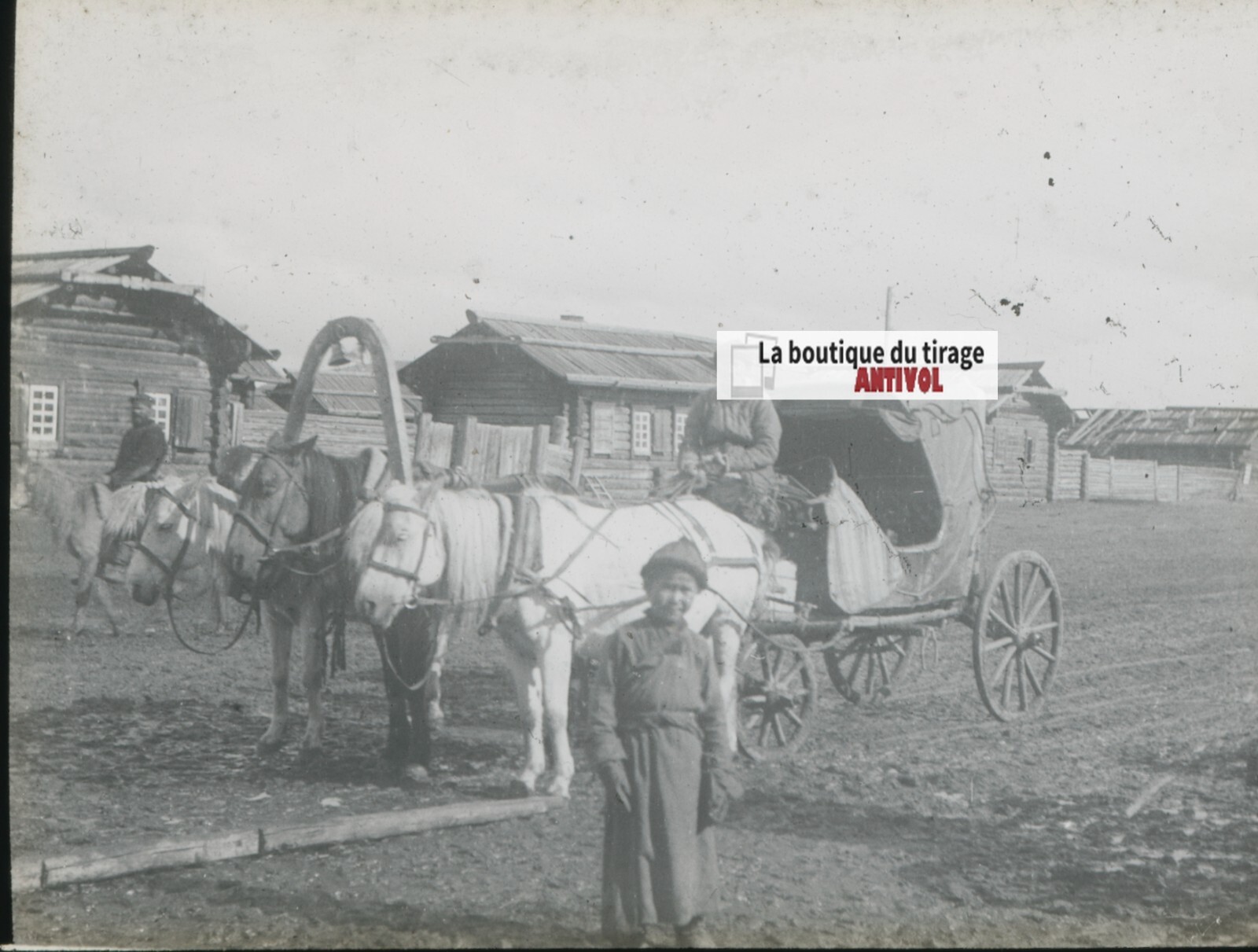 Buryatia, Russia, Photo Glass Plate, Black & White, Positive 8.5×10 Cm