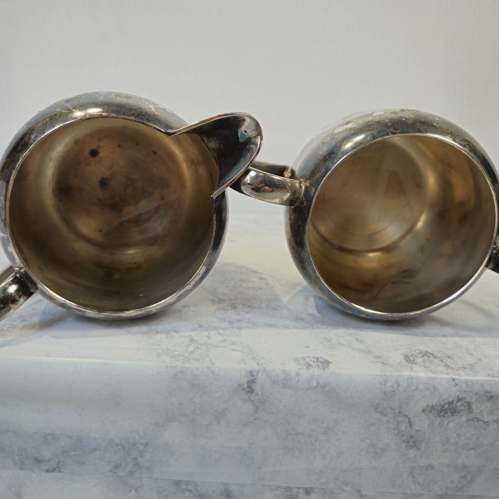Vintage Keystonewear Silver Plated Double Handled Sugar Bowl and Creamer