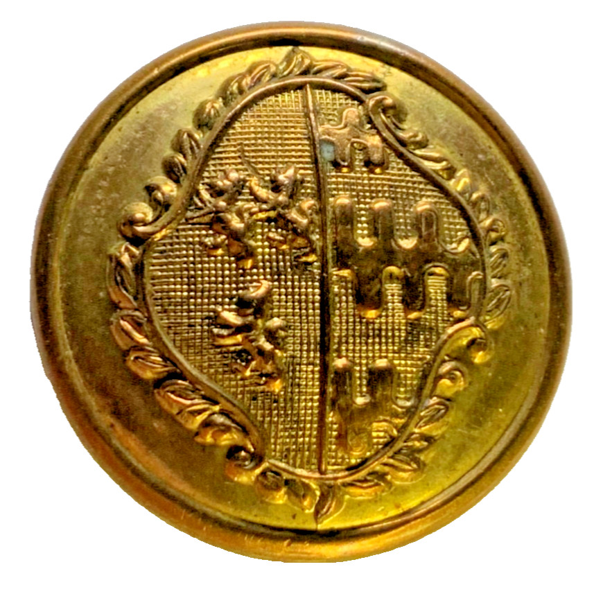 UNKNOWN YOUNG SINGLE WOMAN’S LOZENGE GILT LIVERY COAT BUTTON 25mm FIRMIN 1915
