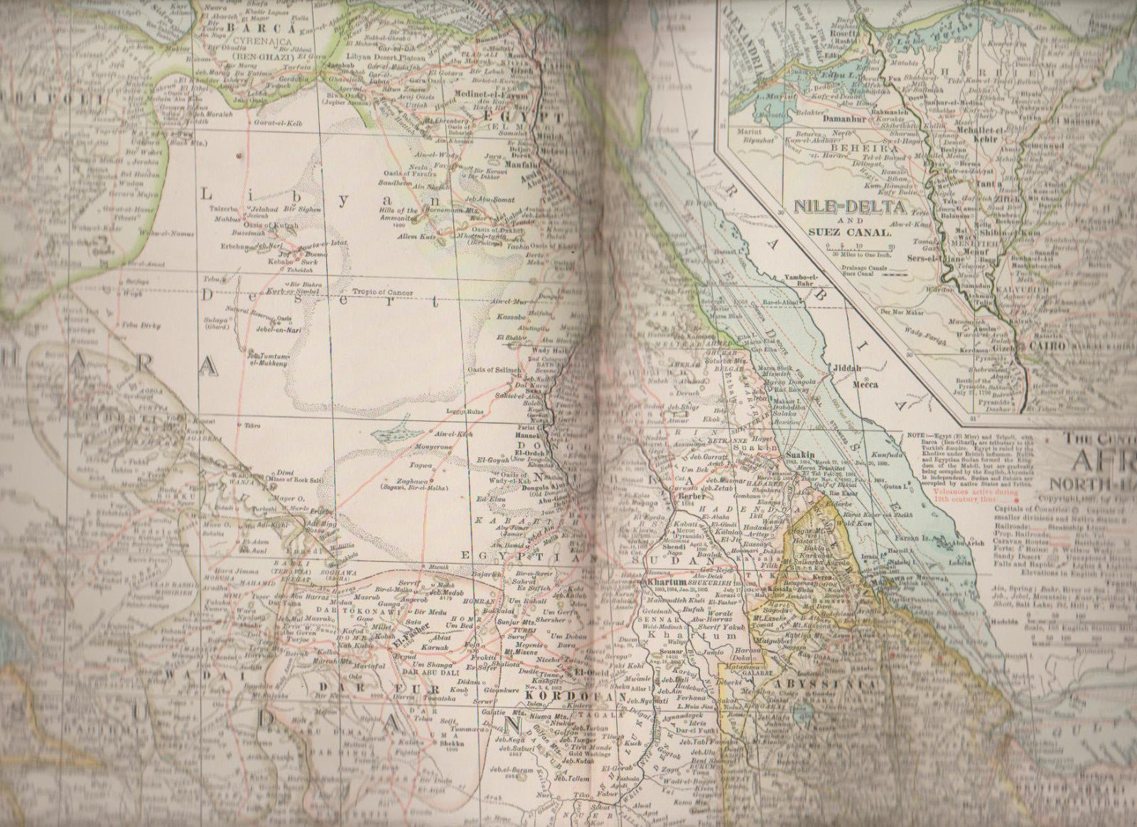 Africa North East Part Century Atlas 1897 Antique Map #110 11 3/4 x 16