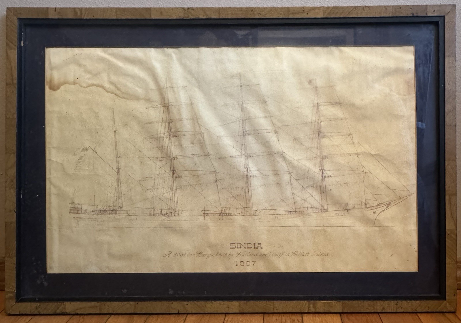 1887 Four Masted Barque Steel Hull Ship “SINDIA” Shipwreck 1901 J.D. Rockefeller