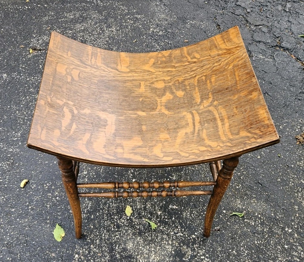 Gorgeous Restored Antique Oak Egyptian Revival Thebe Stool-Crocker Chair Co Wis