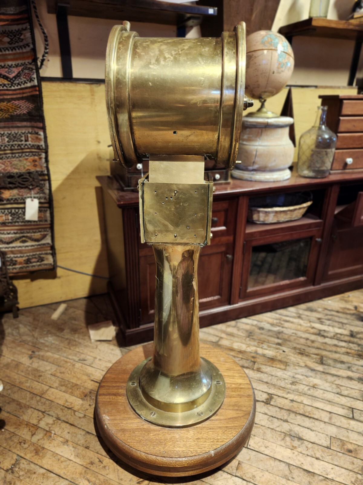Chadburns Brass Ship Engine Order Telegraph Double Sided Rolling Base 52″