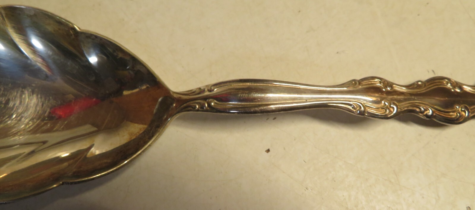 INTERNATIONAL Interlude Silverplate 1971 Solid Shell Casserole Spoon Serving Lg
