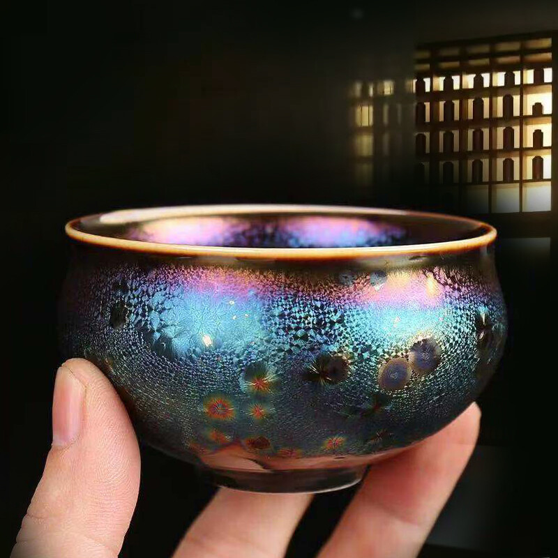 110ml Multicolour Tenmoku Tea Bowl Chawan Gild Spot Luohan Cup Jianzhan Tea Set