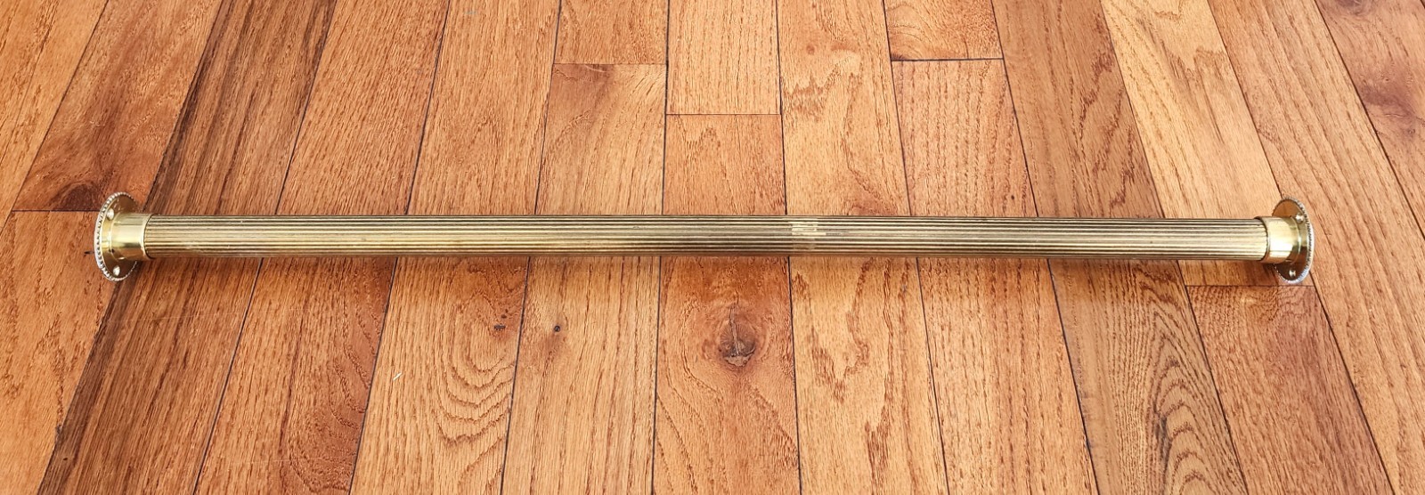 VINTAGE BRASS CLOSET ROD & BRACKETS MADE IN ITALY LENGTH 40” X 1”