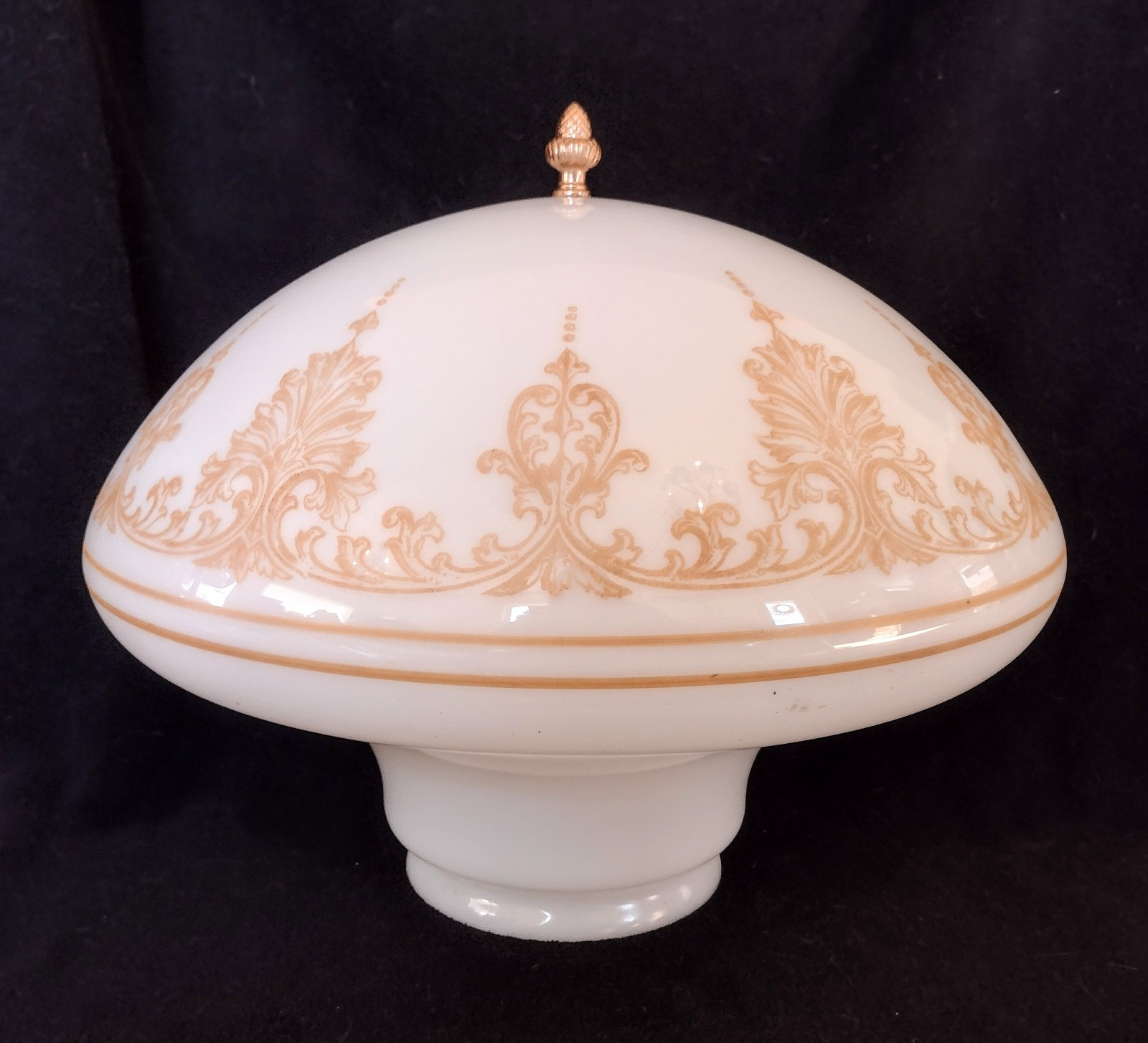 Antique Schoolhouse Theater Pendant Lamp Light Glass Baroque Stencil Shade Globe