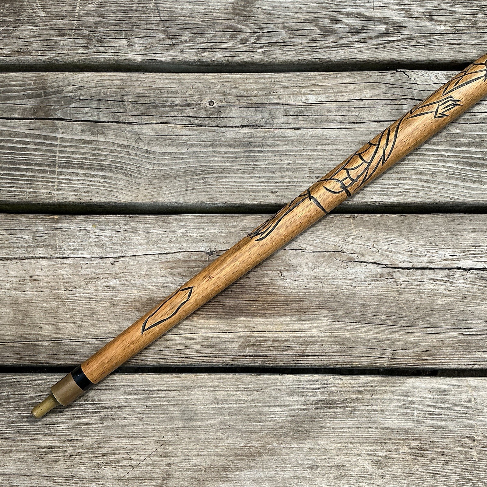 Vintage Walking Stick With Concealed Billiard Snooker Cue 33.5” (57” Assembled)