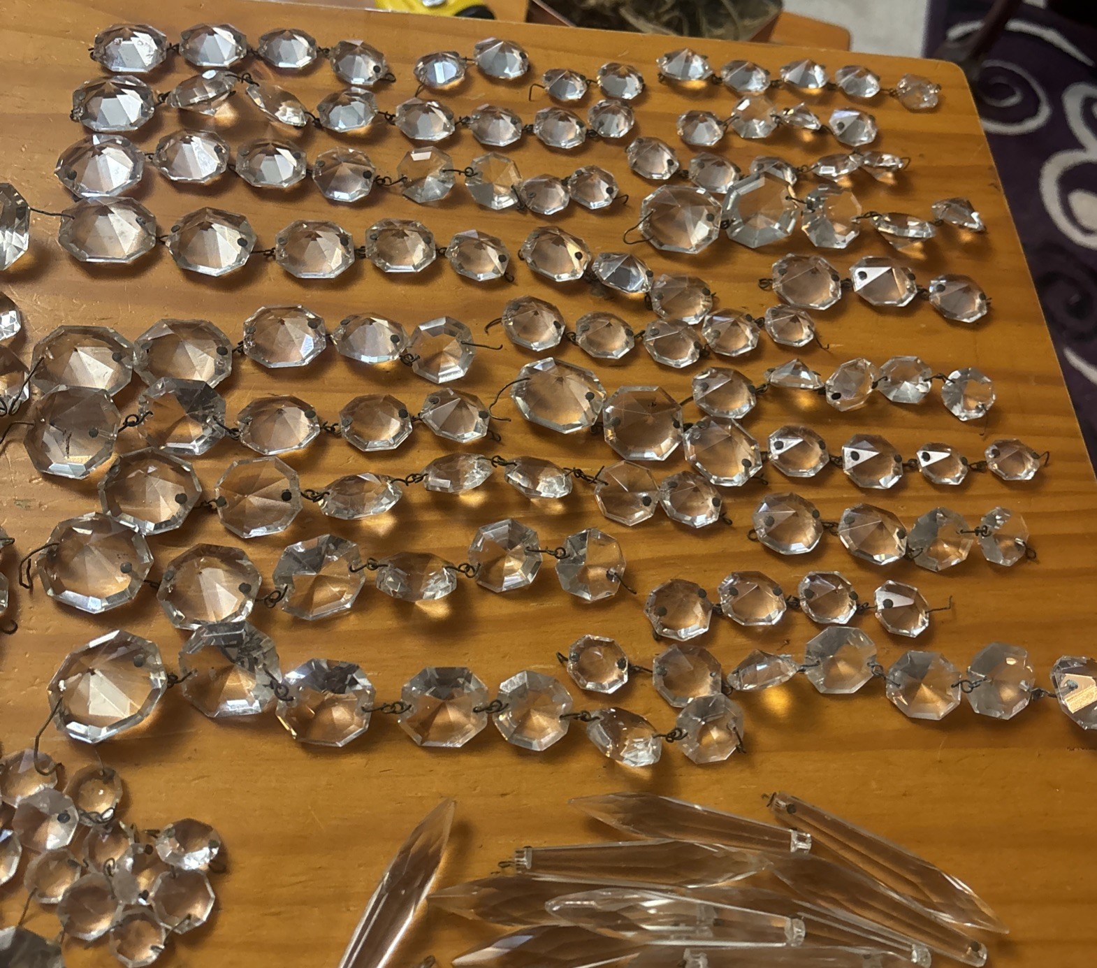 Lot of 350 Antique Chandelier Clear Crystals!
