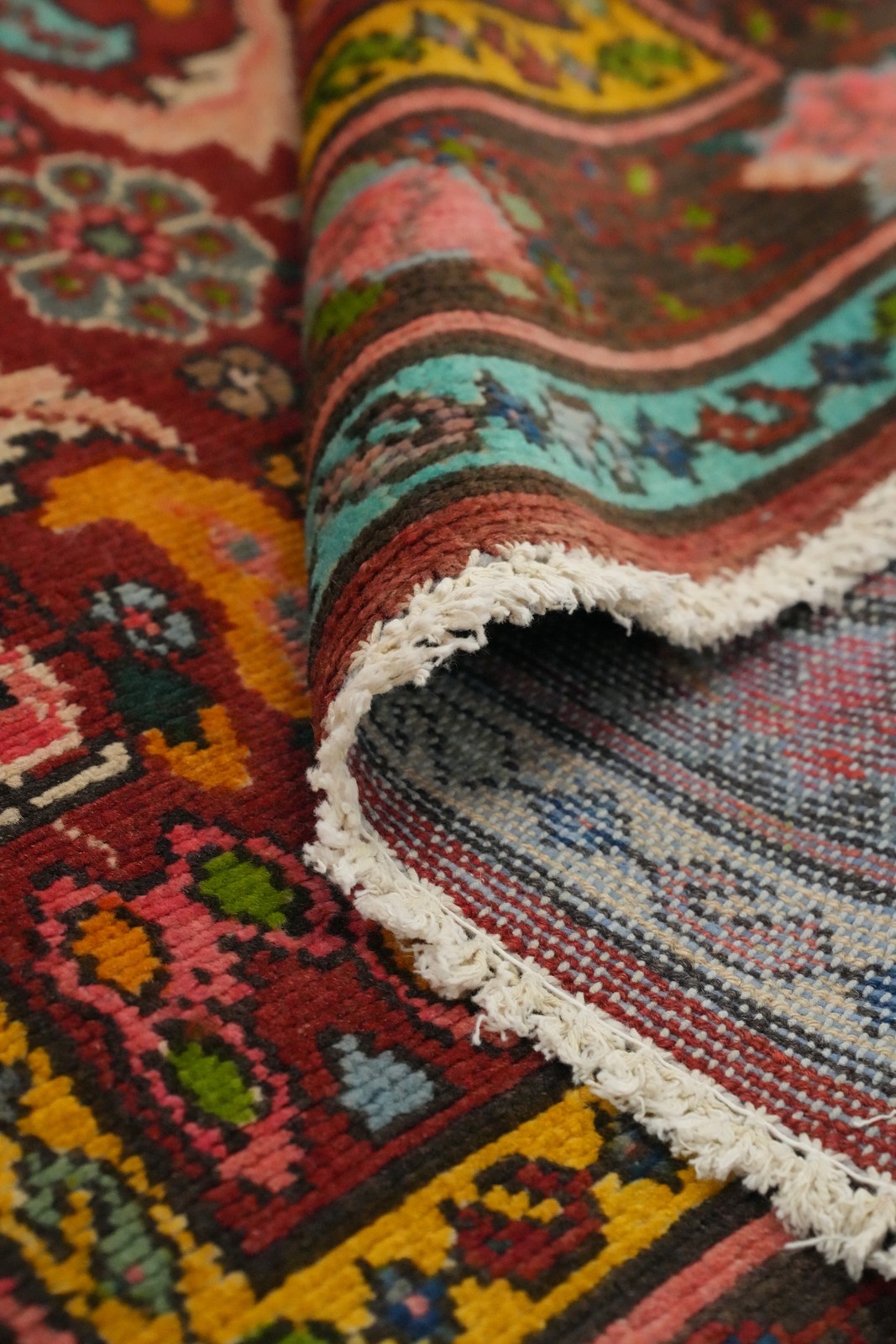 Handmade Floral Rust Wool 10 ft Runner Rug Vintage Traditional Carpet 4×10