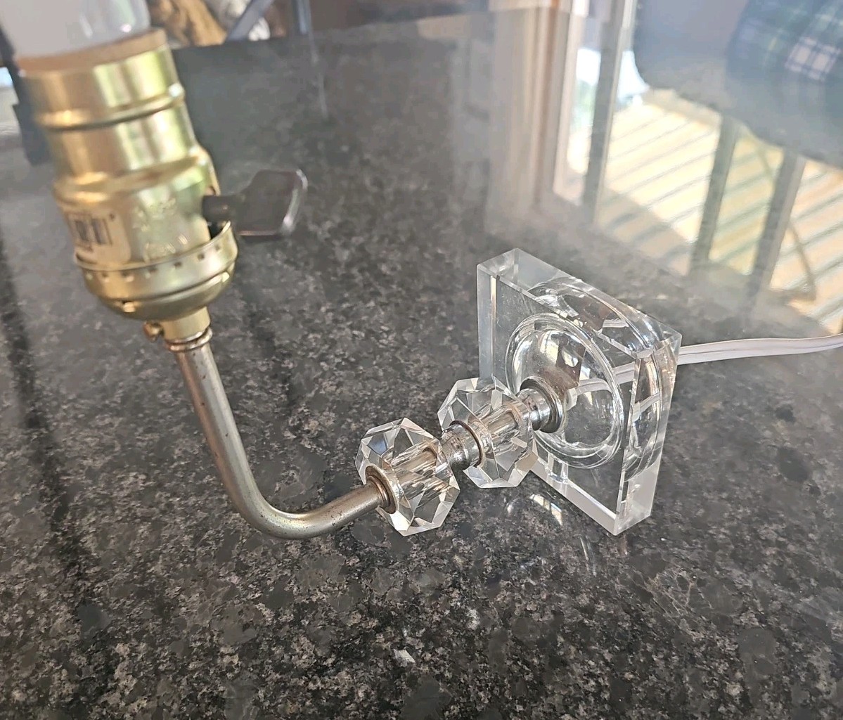 Vintage Electric Wall Sconce Crystal Glass Lamp Art Deco Style Tested Works