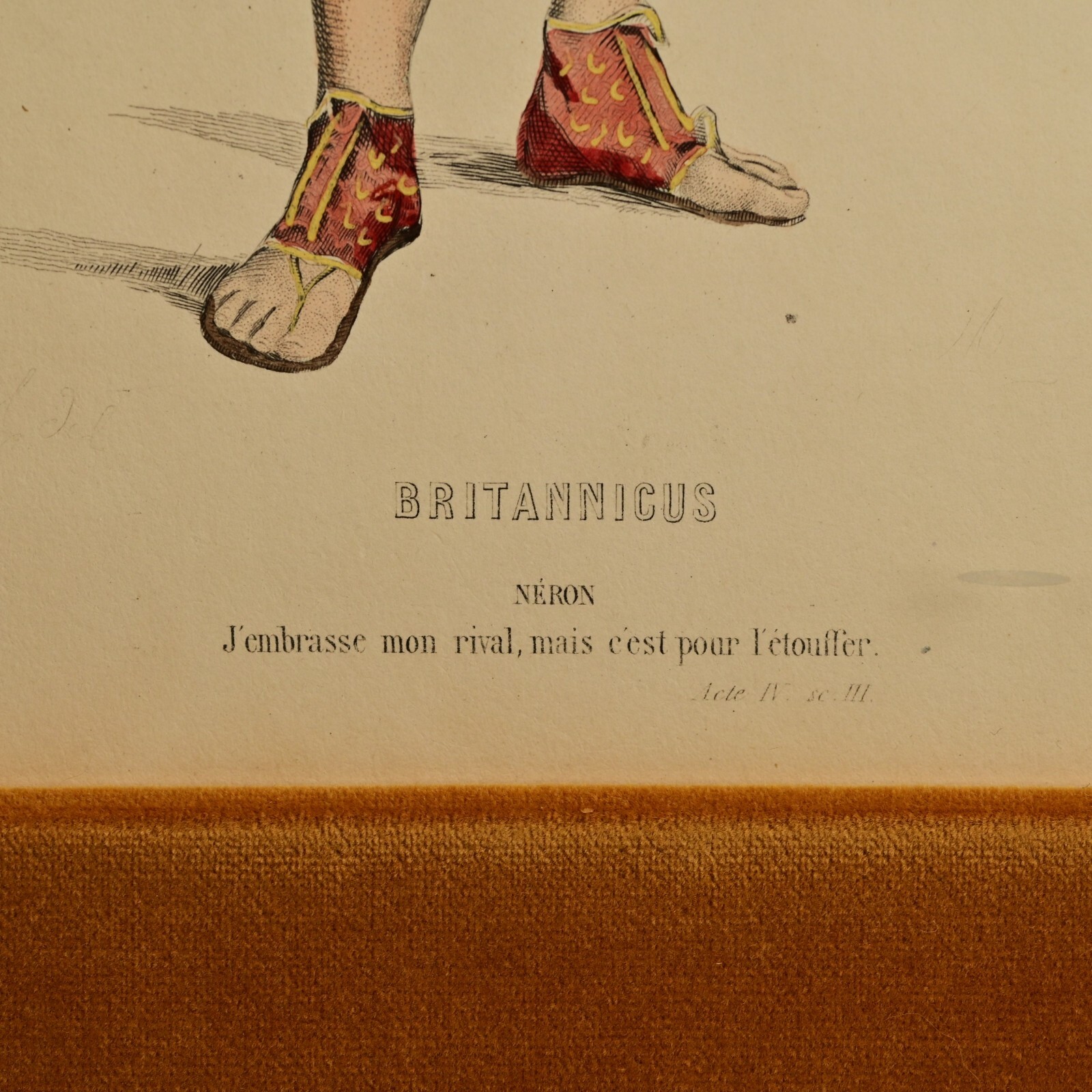 BRITTANICUS NERO Jean Racine Antique Original Theatre Portrait Engraving Print