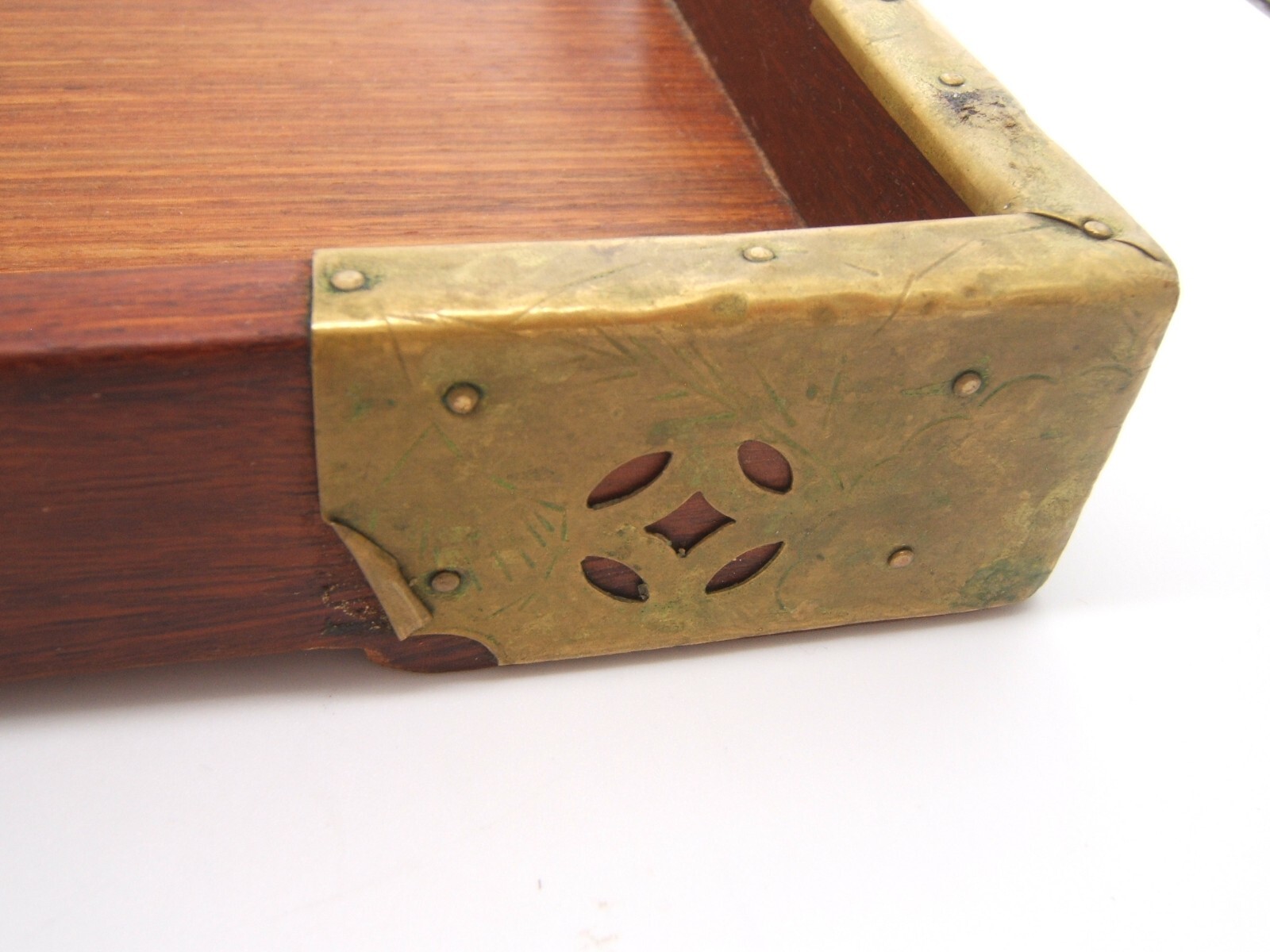 VERY NICE CHINESE HARDWOOD TRAY BRASS DECORATION WELL MADE