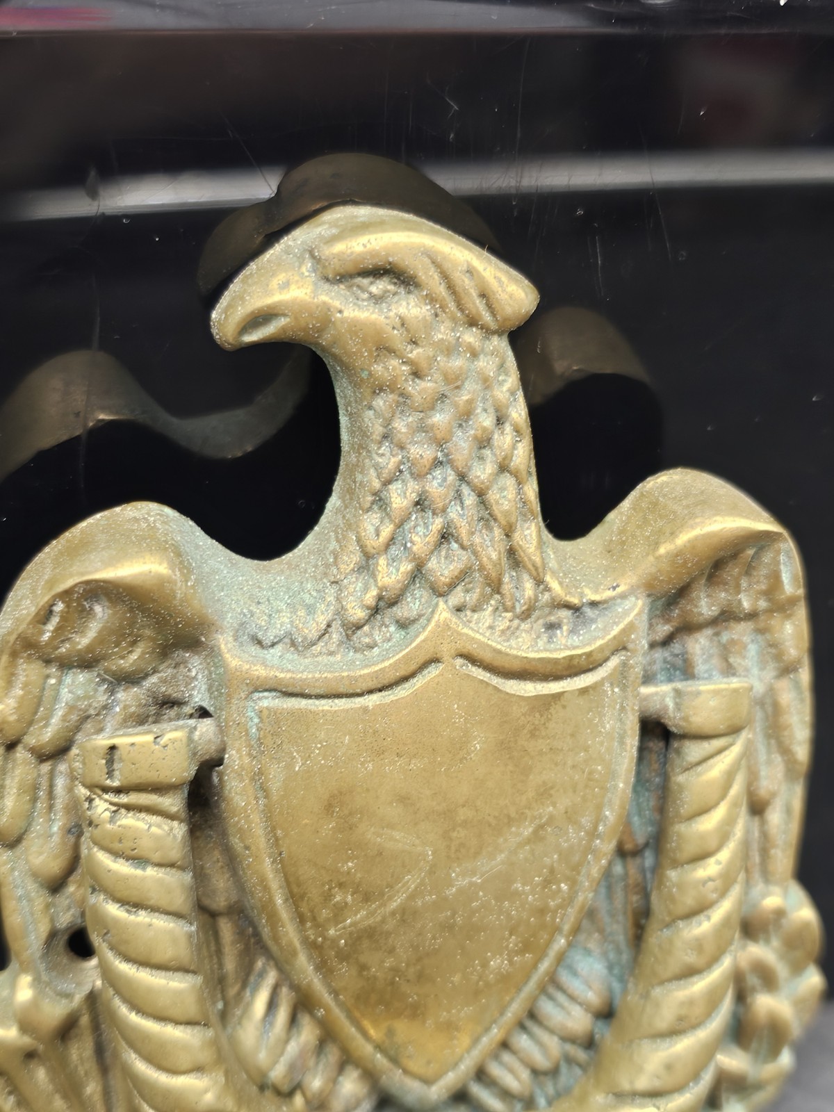Vintage Solid Brass Door Knocker American Eagle & Shield JAPAN