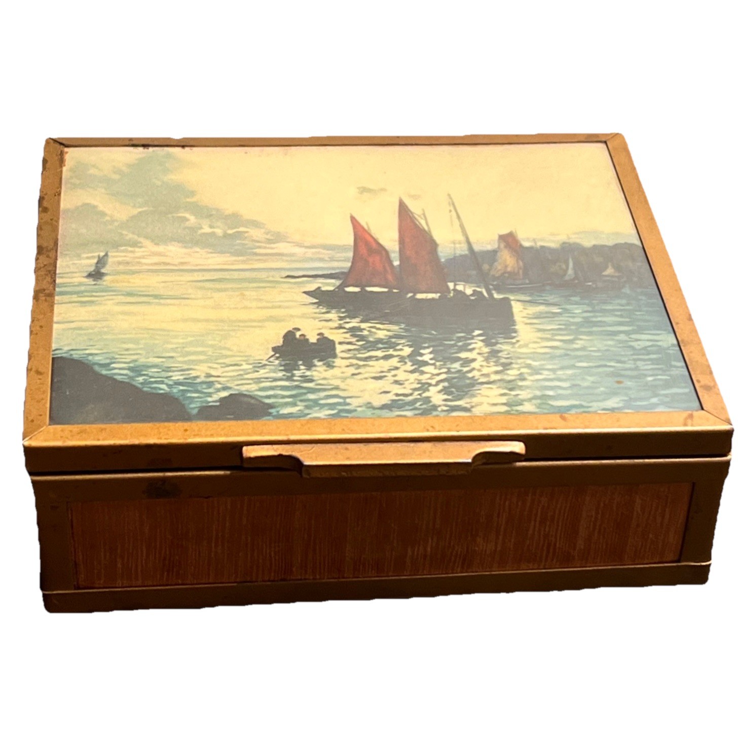 Antique 1923 Art Deco Vanity Box Alphonse Lafitte Manuel Robbe Cedar