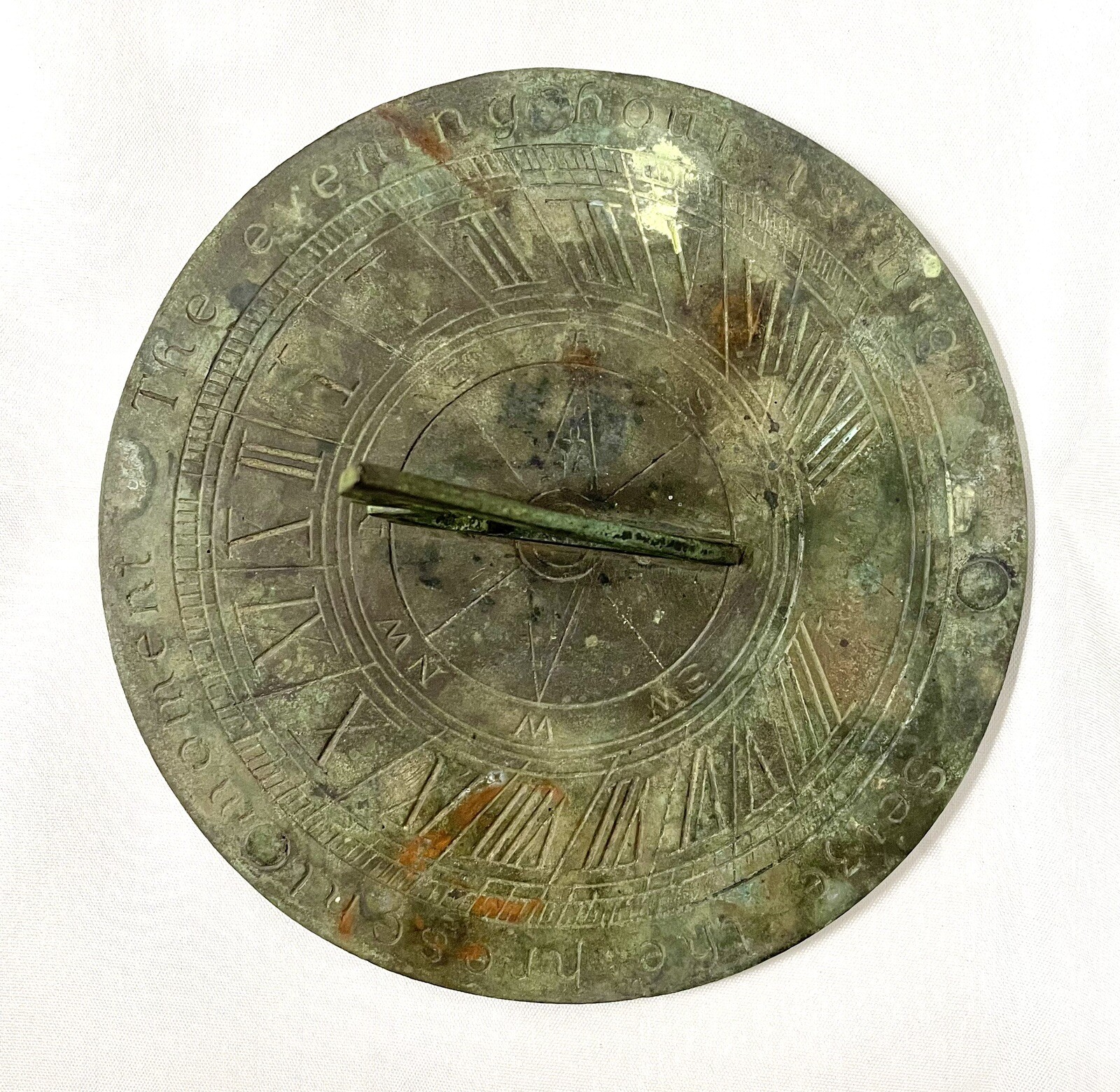 Super Round Authentic Rare Antique 18TH Century Bronze Sundial THOMAS GRICE 1705