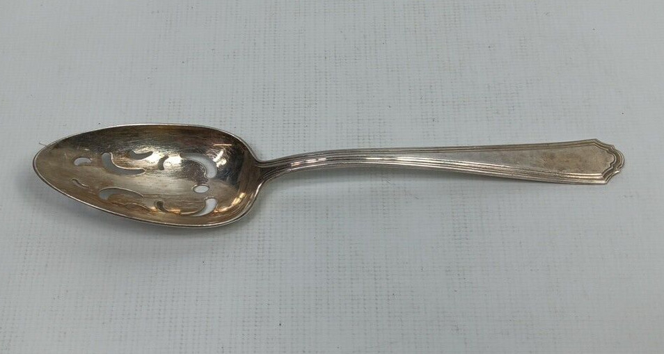 Gorham Pierced Serving Spoon 8 1/2″ ( ? Anchor P on back of spoon handle)