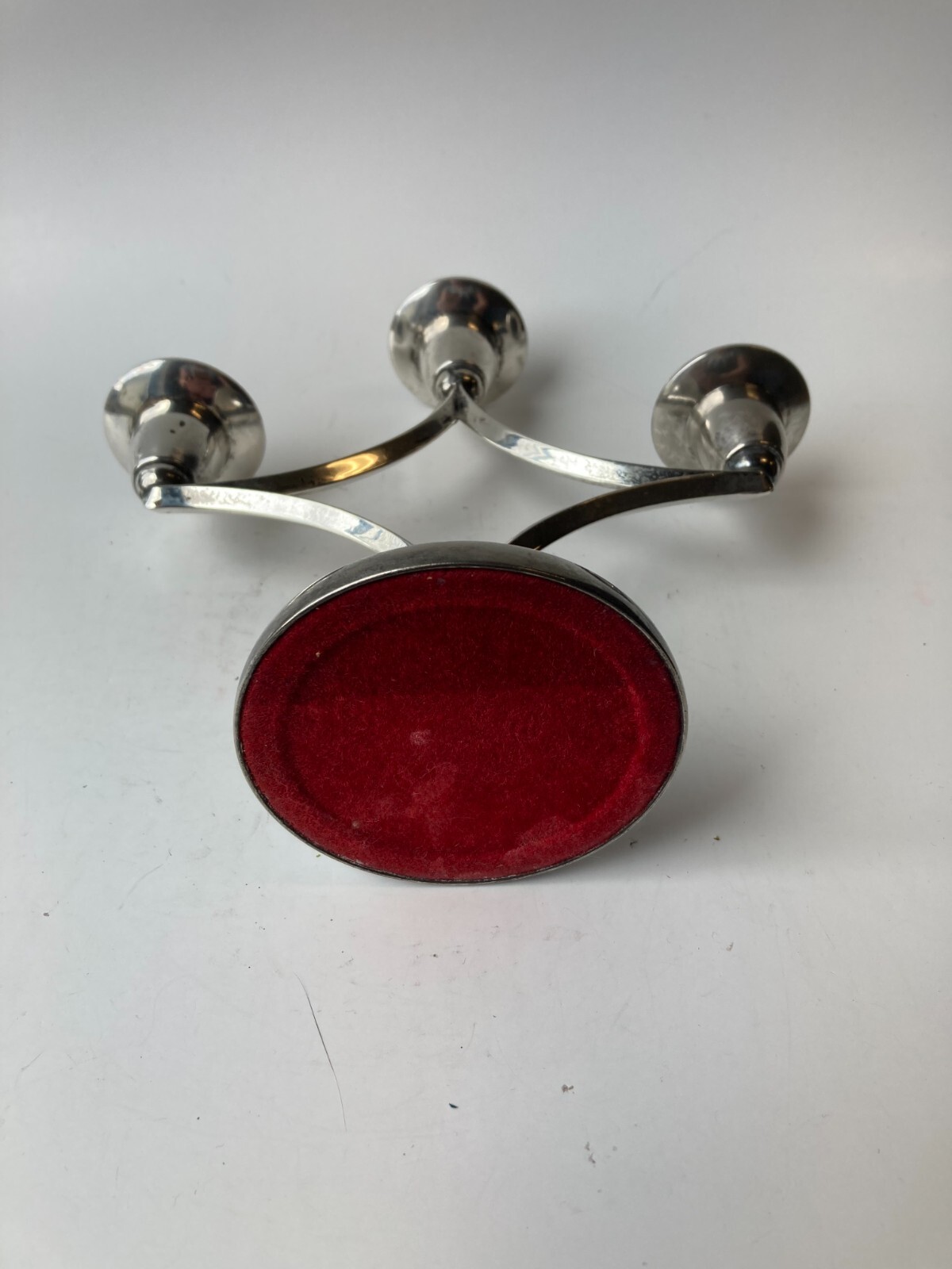 Art Deco Silver Plated Triple Candlestick Holder Ianthe England