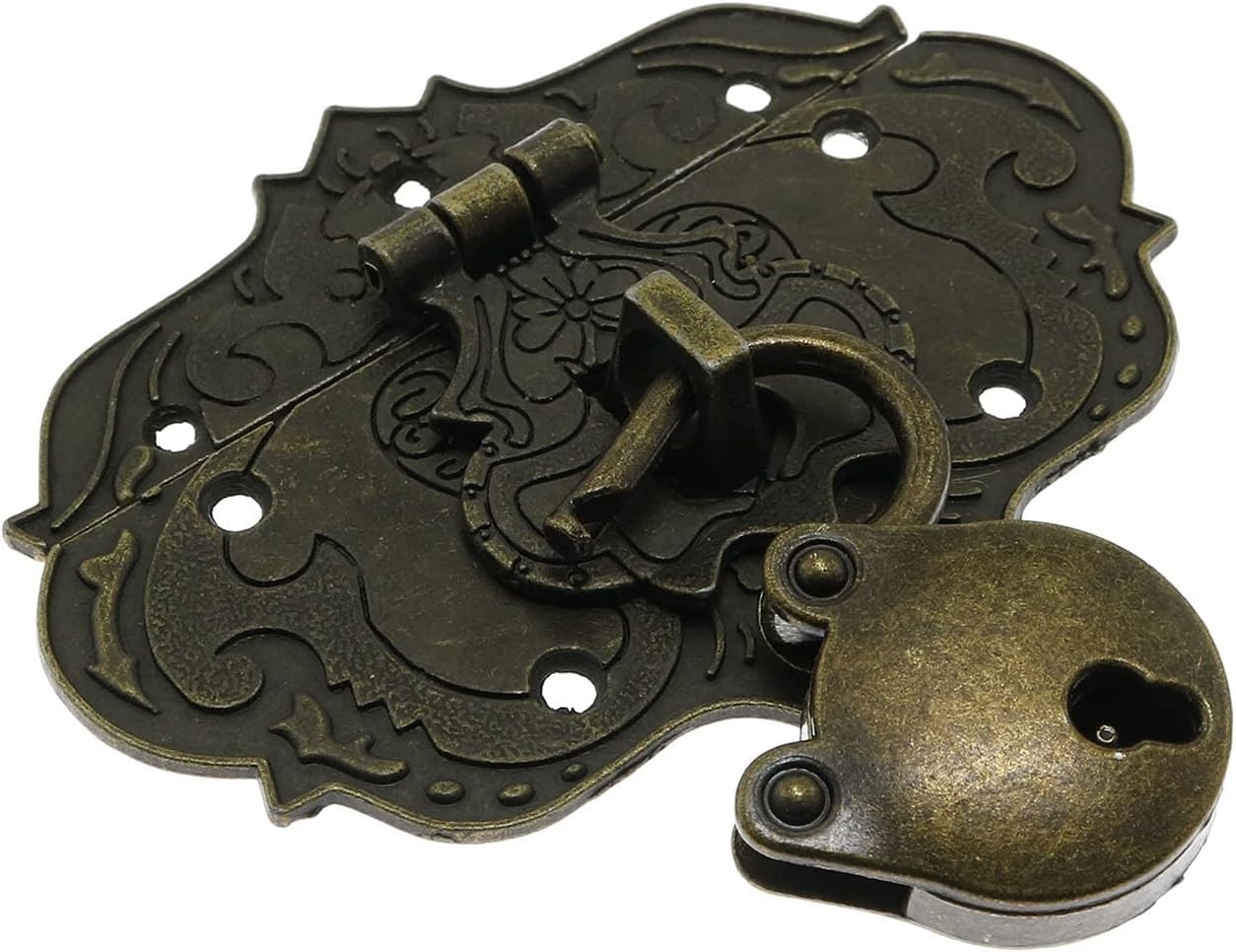 Rustproof Antique Brass Clasp Lock with Key for Boxes and Crafts – Easy Install