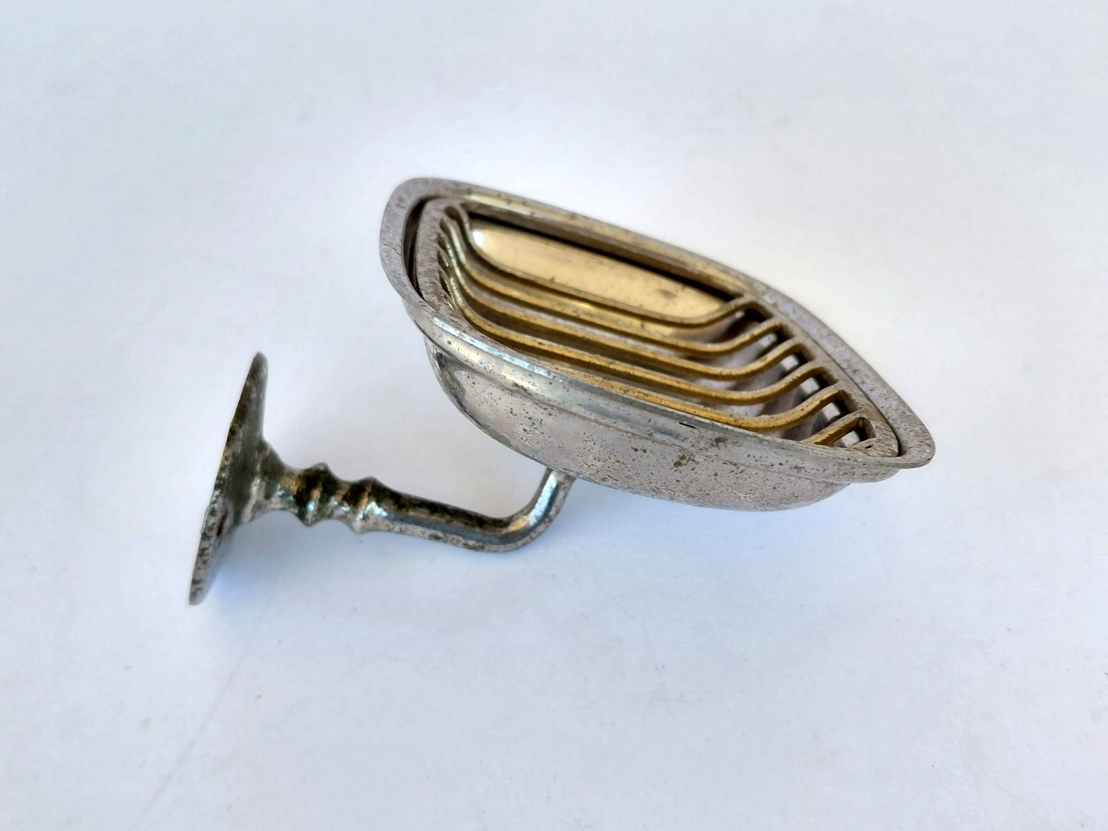 Antique Soap Holder Nickel Wall Mount Victorian