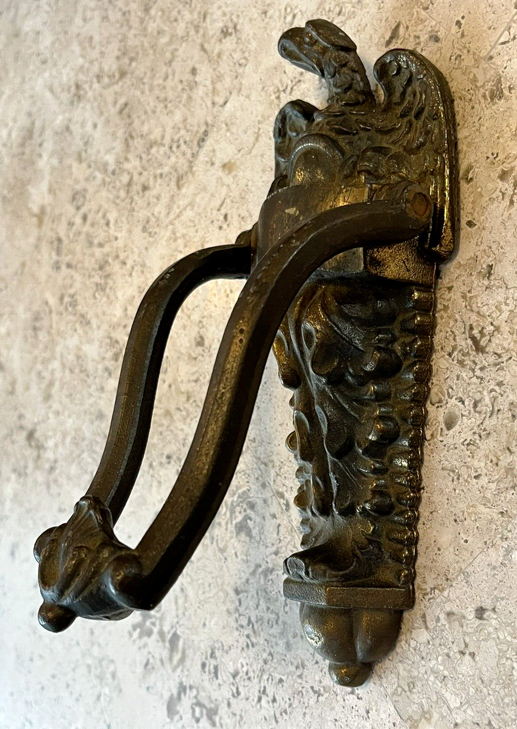 LARGE 8 1/2″ ANTIQUE c.1896 AMERICAN EAGLE ARCHITECTURAL SALVAGE DOORKNOCKER