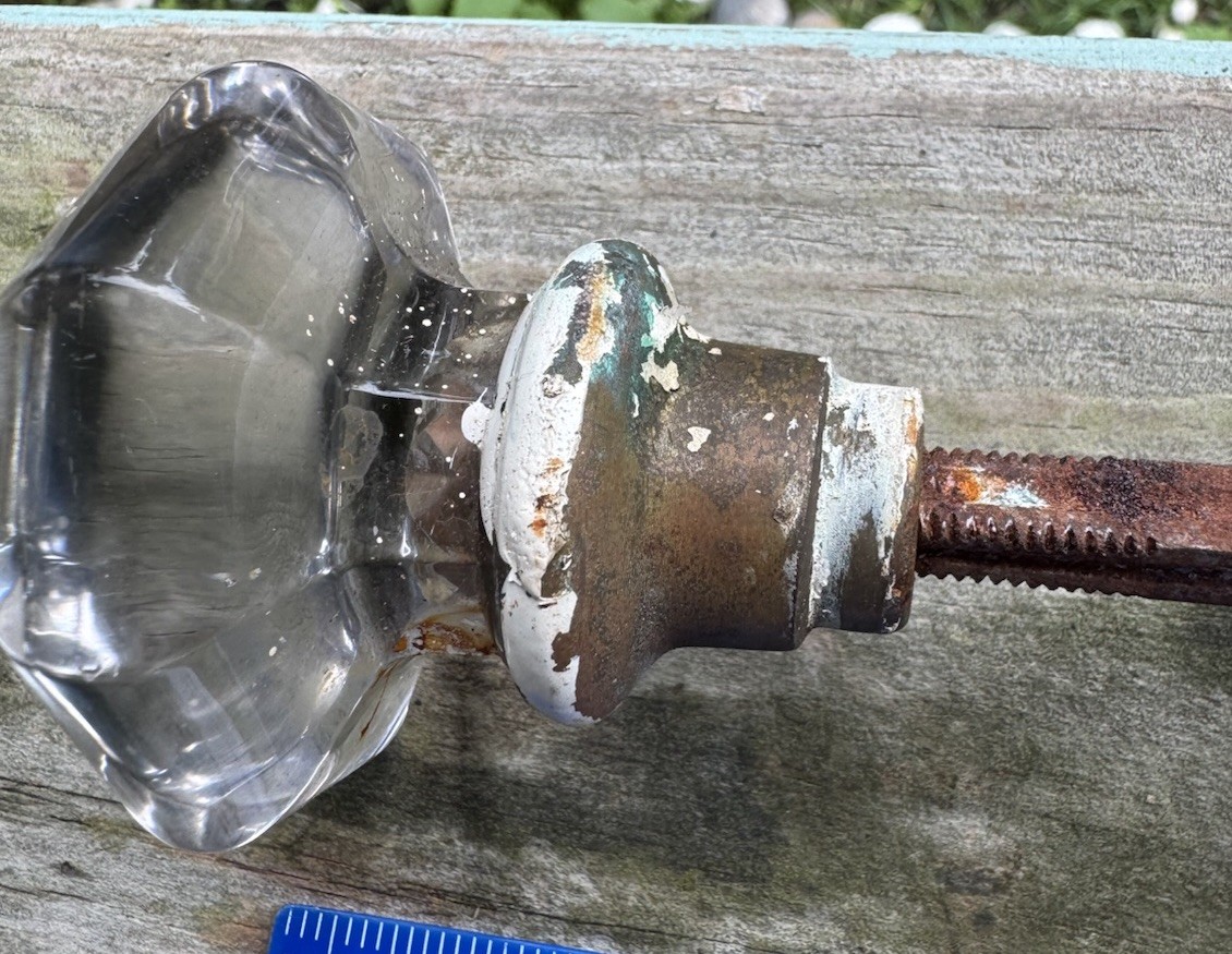 Pair (2) Awesome OLD ORNATE Crystal / Glass DOOR HANDLE KNOBS With Hardware