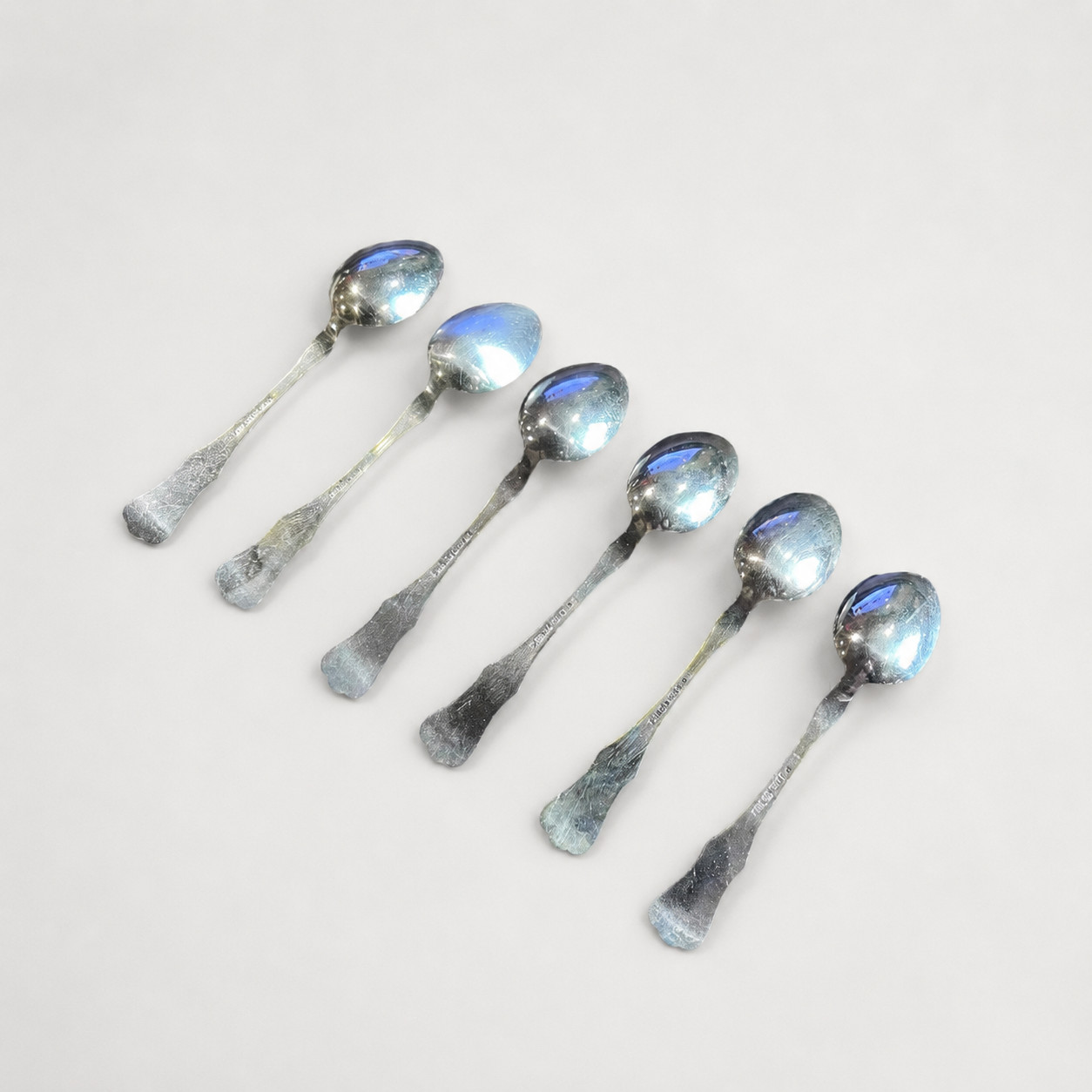 Antique Norwegian 830 Silver Demitasse Spoons by David Andersen, King Pattern
