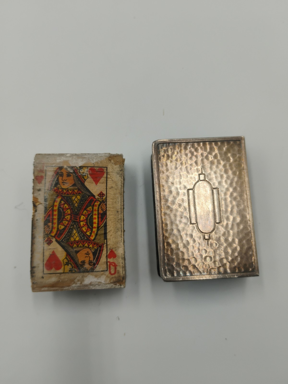 Antique Sterling Silver Art Deco Match Box Holder W/ Engine Turned Design 1920s
