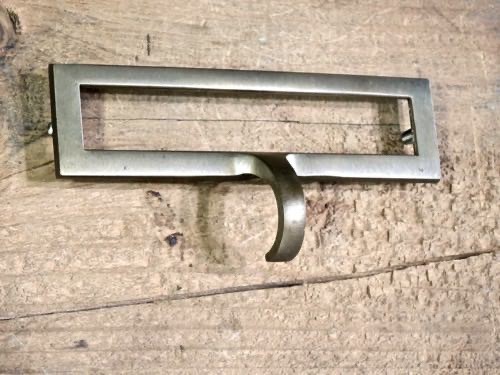 Old File Drawer Pull 4 1/2” Handle Card Holder Weber Knapp USA! Vintage Brass