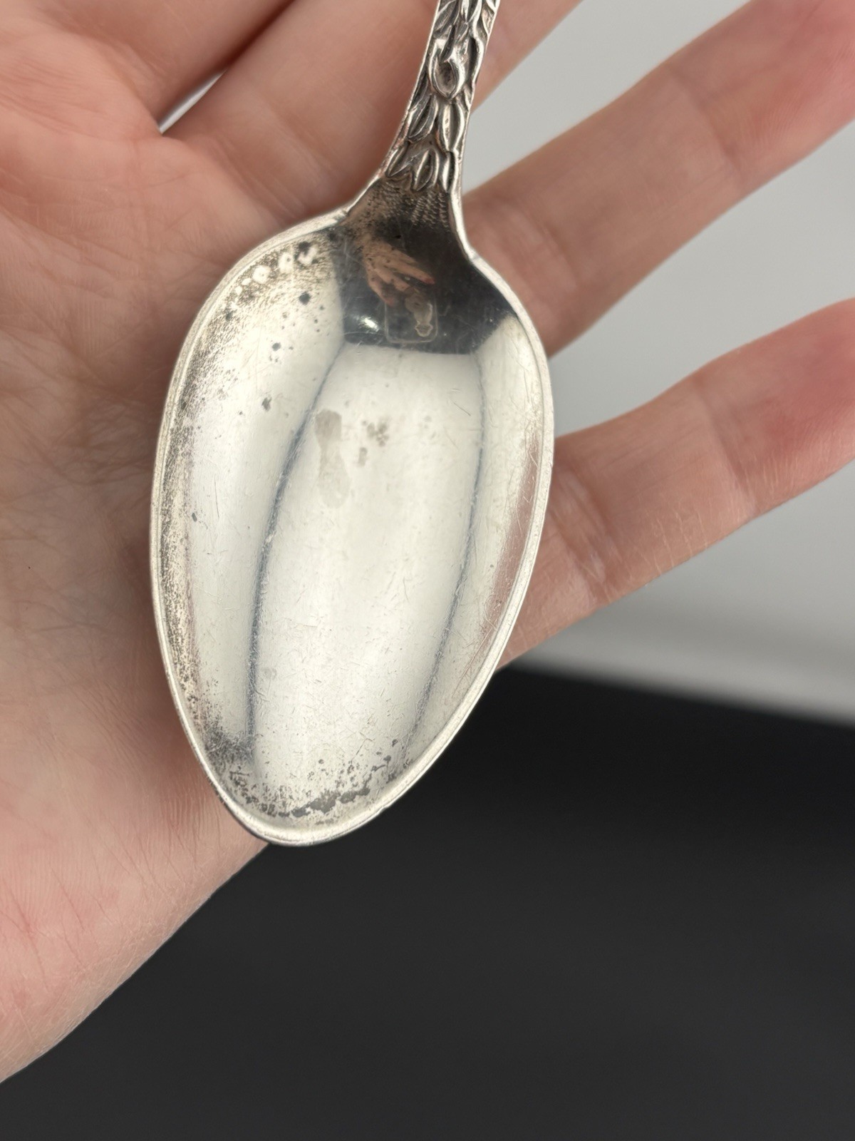 Repousse by James R. Armiger Co. Baltimore Sterling Silver Spoon ~6″ Monogrammed