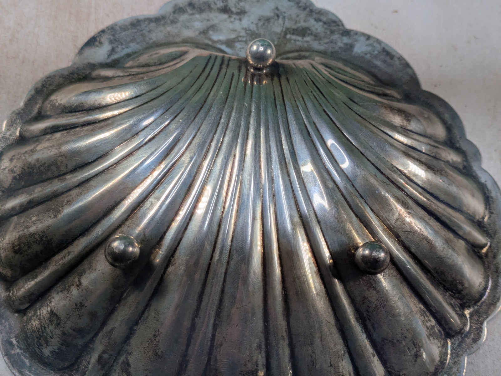 Sterling Silver 925 Shell Dish 7″ Signed -W- (166g)