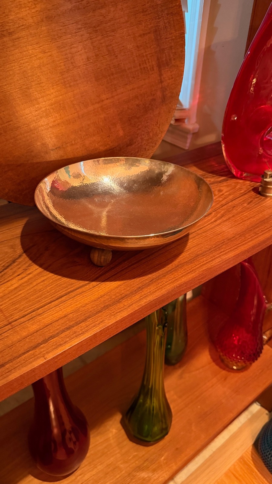 RARE Hand Hammered Art Deco Franz Bibus 800 Silver Bowl Macassar Ebony Feet