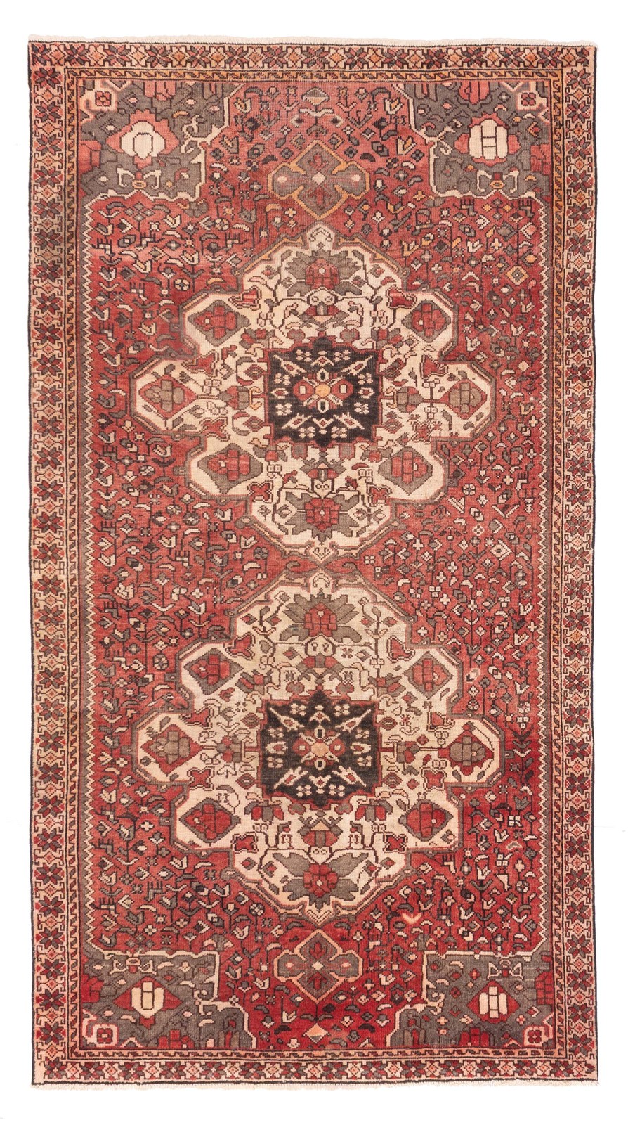 Vintage Hand-Knotted Area Rug 4’10” x 9’5″ Traditional Oriental Wool Carpet